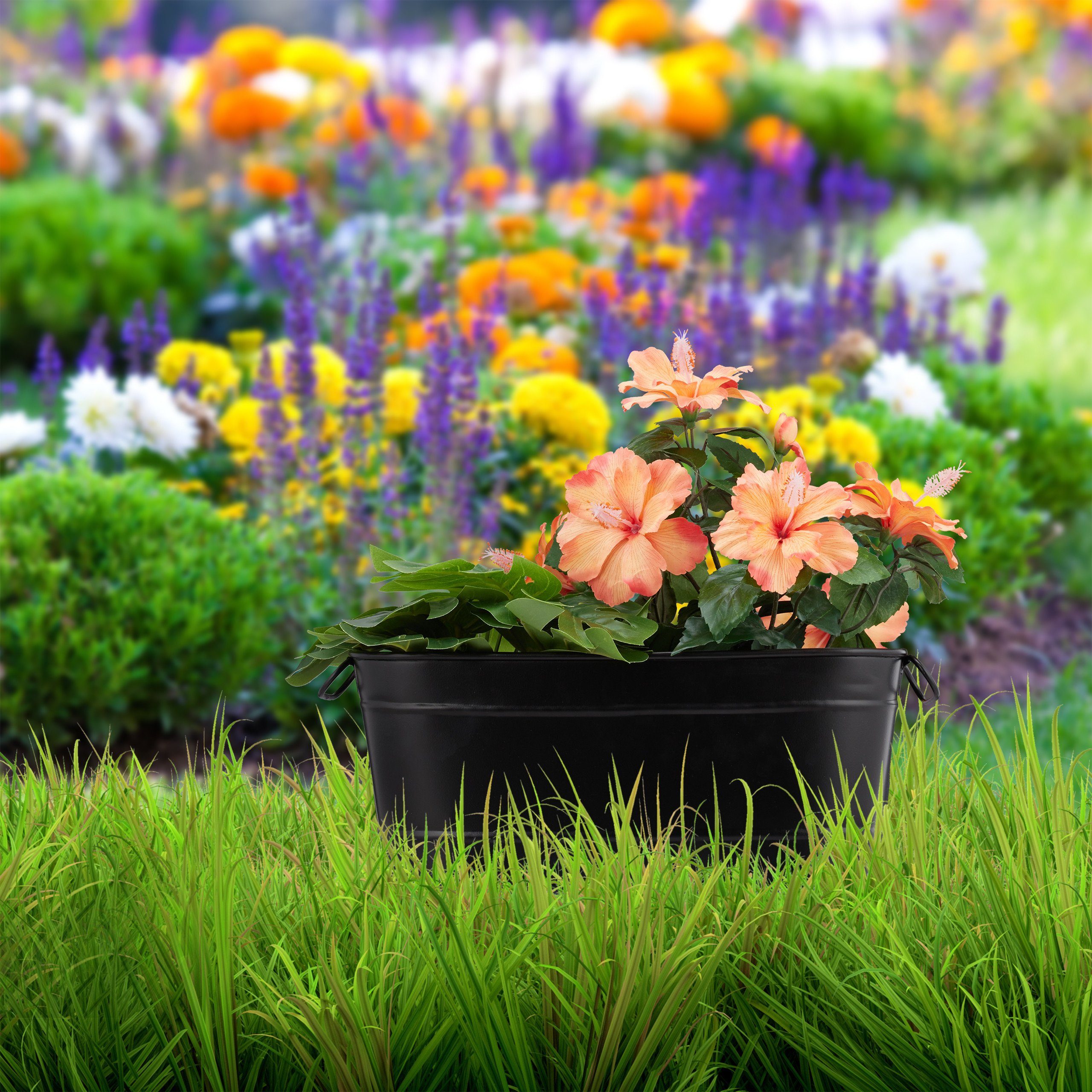 relaxdays Blumenkasten Metall, Schwarz günstig online kaufen
