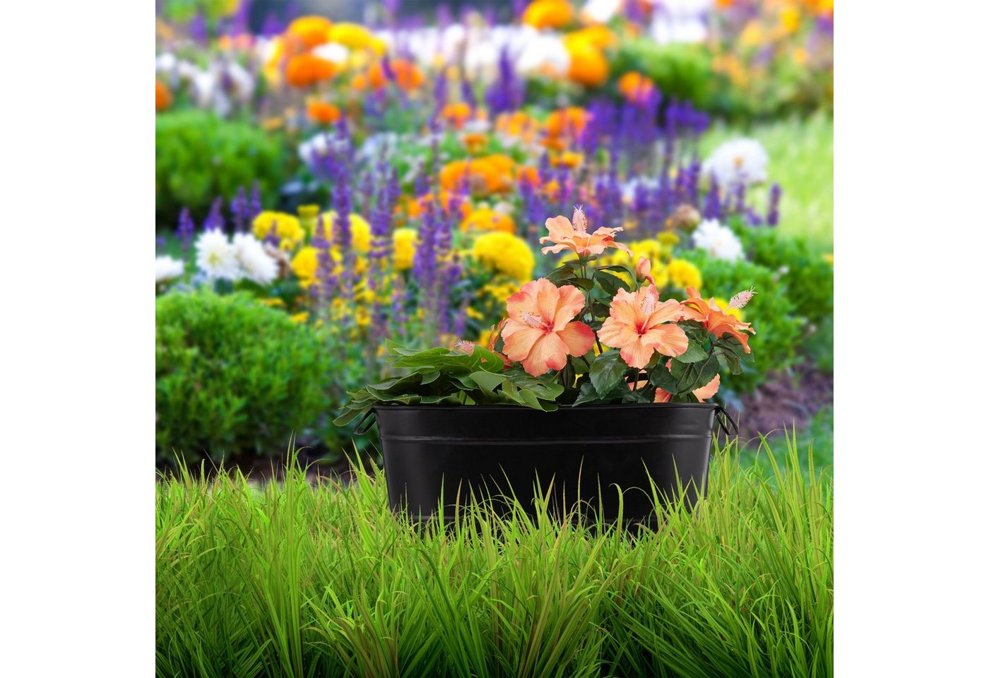 Thumbnail - relaxdays Blumenkasten Metall, Schwarz