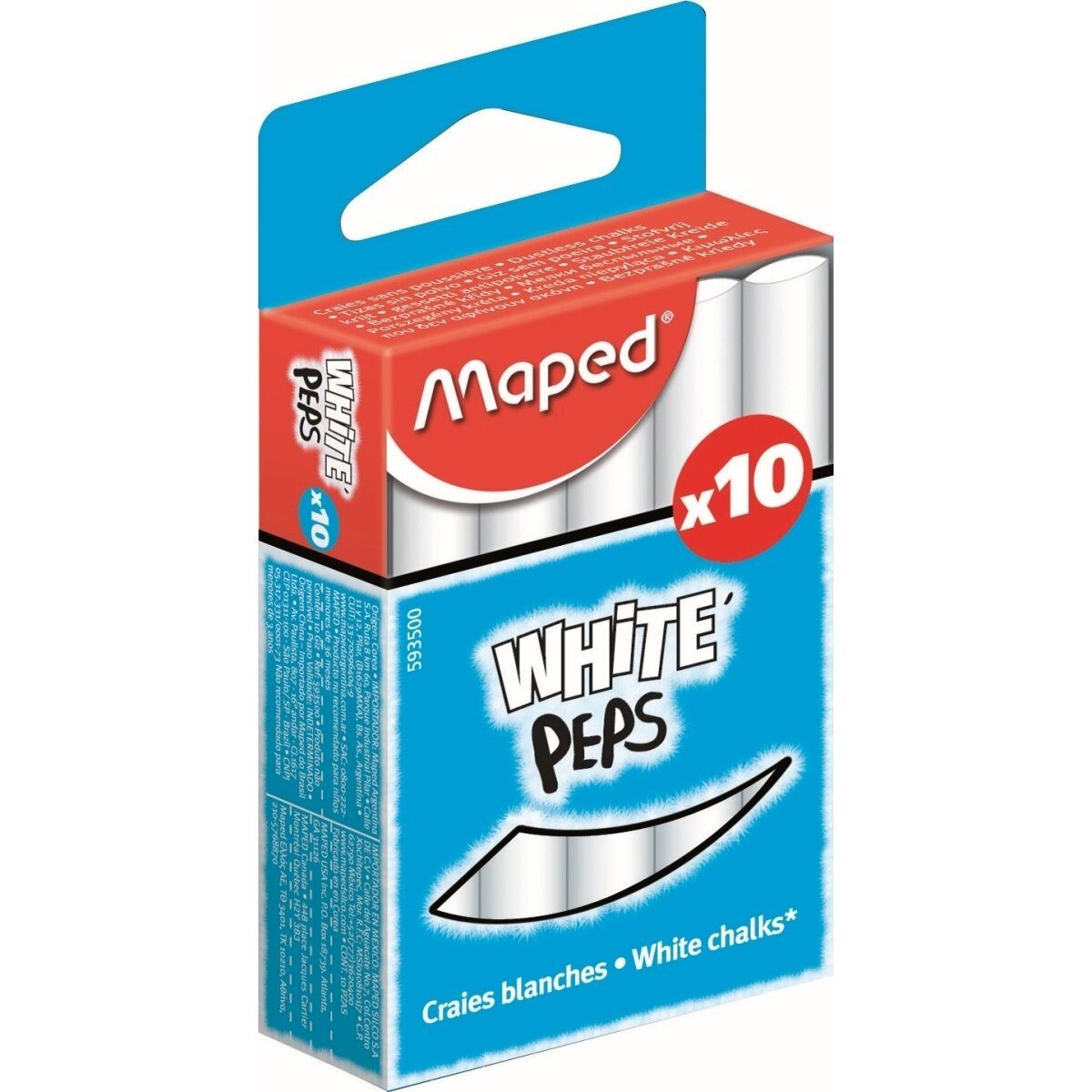 MAPED Buntstift Kreide weiß Kartonschachtel VE=10 Stück