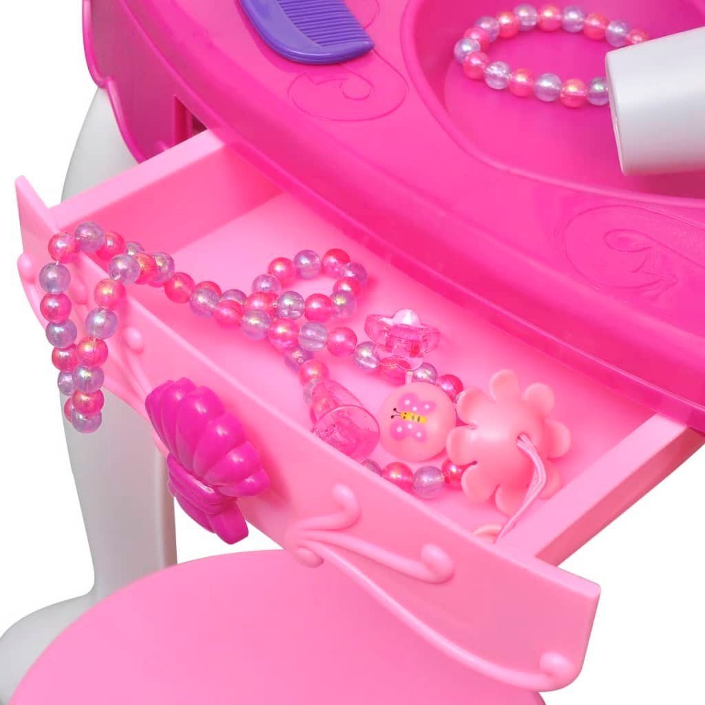 DOTMALL Kinder-Schminktische,Spiel-Kosmetiktisch Spiegeln mit Gamingtisch Licht/Ton und 3