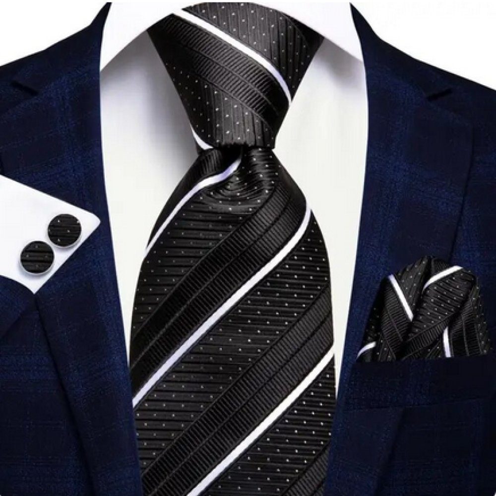 DiBanGu Herren-Set: Seiden-Weste & Krawatte Mit Paisley-Muster In Roségold – Inkl. Accessoires
