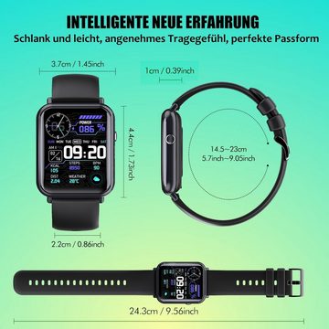 OKWISH Damen Herren Fitness Uhr Uhren Tracker Smart Watch Sportuhr Armbanduhr Smartwatch (1,69 Zoll) IP67 Wasserdicht Fitnessuhr Armband Uhr, 1-tlg., Touchscreen, Pulsmesser Schrittzähler Schlafmonitor Aktivitätstracker