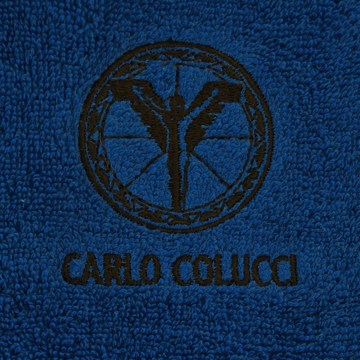 CARLO COLUCCI royalblau mit Sandro, Strandtuch (1-St), Logo-Stickerei Frottier