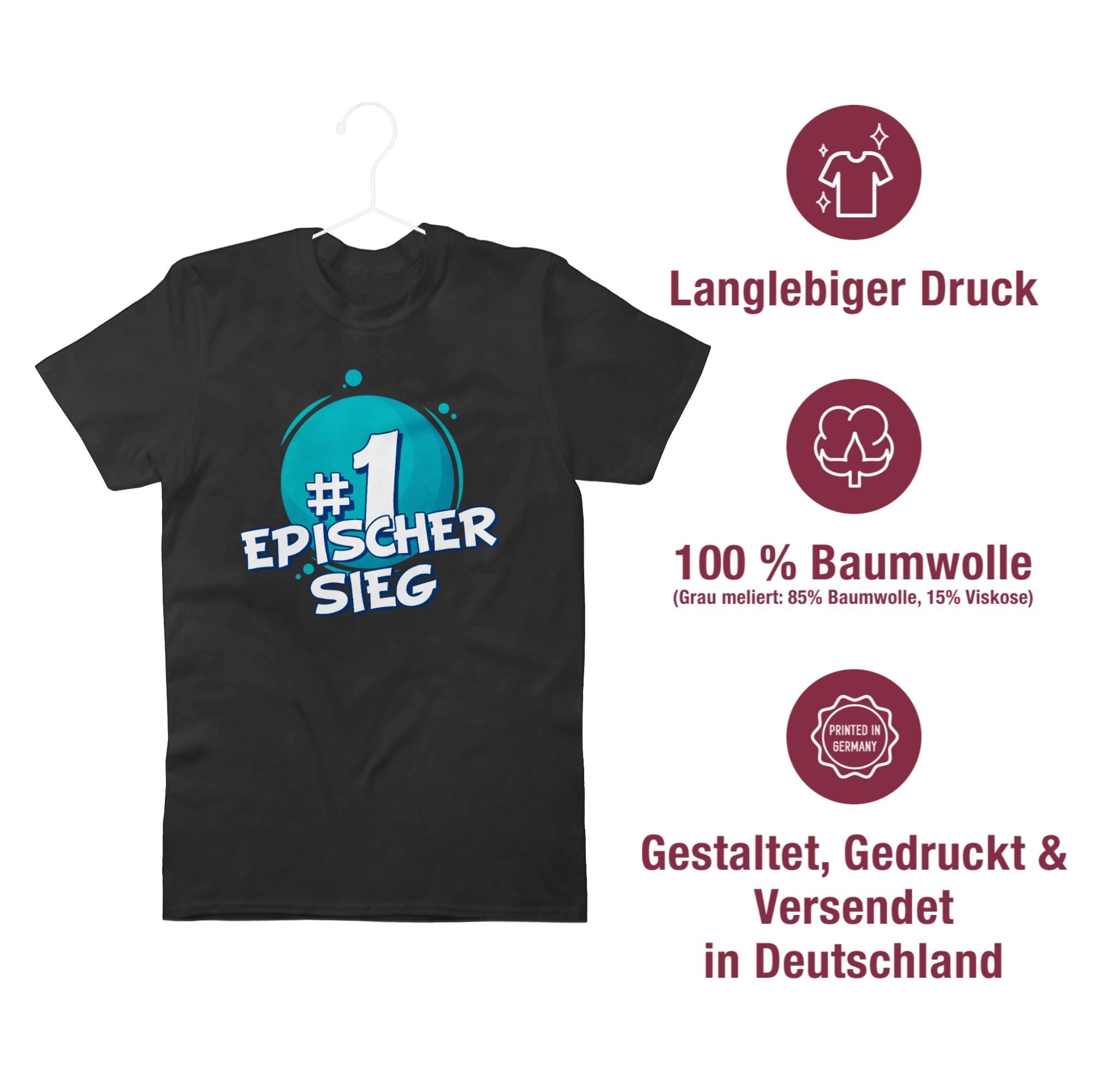 Shirtracer T-Shirt #1 Epischer Sieg Nerd Schwarz Geschenke 02