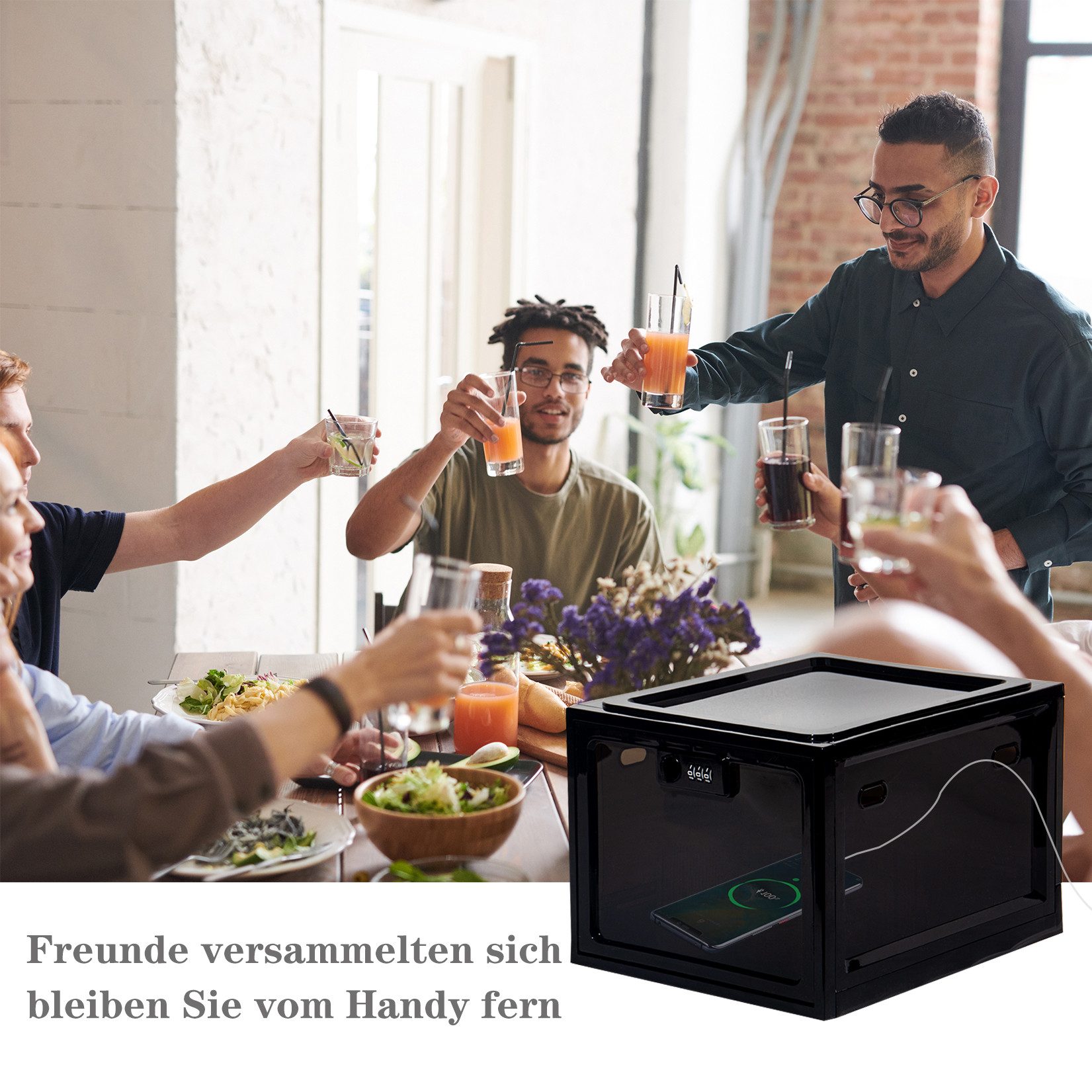 Zedelmaier Aufbewahrungsbox Aufbewahrungsbox abschließbar, faltbar für Medikamente und mehr (1 St., STOS1), stapelbar, für Handys, Süßigkeiten, Snack, Persönlicher Safe
