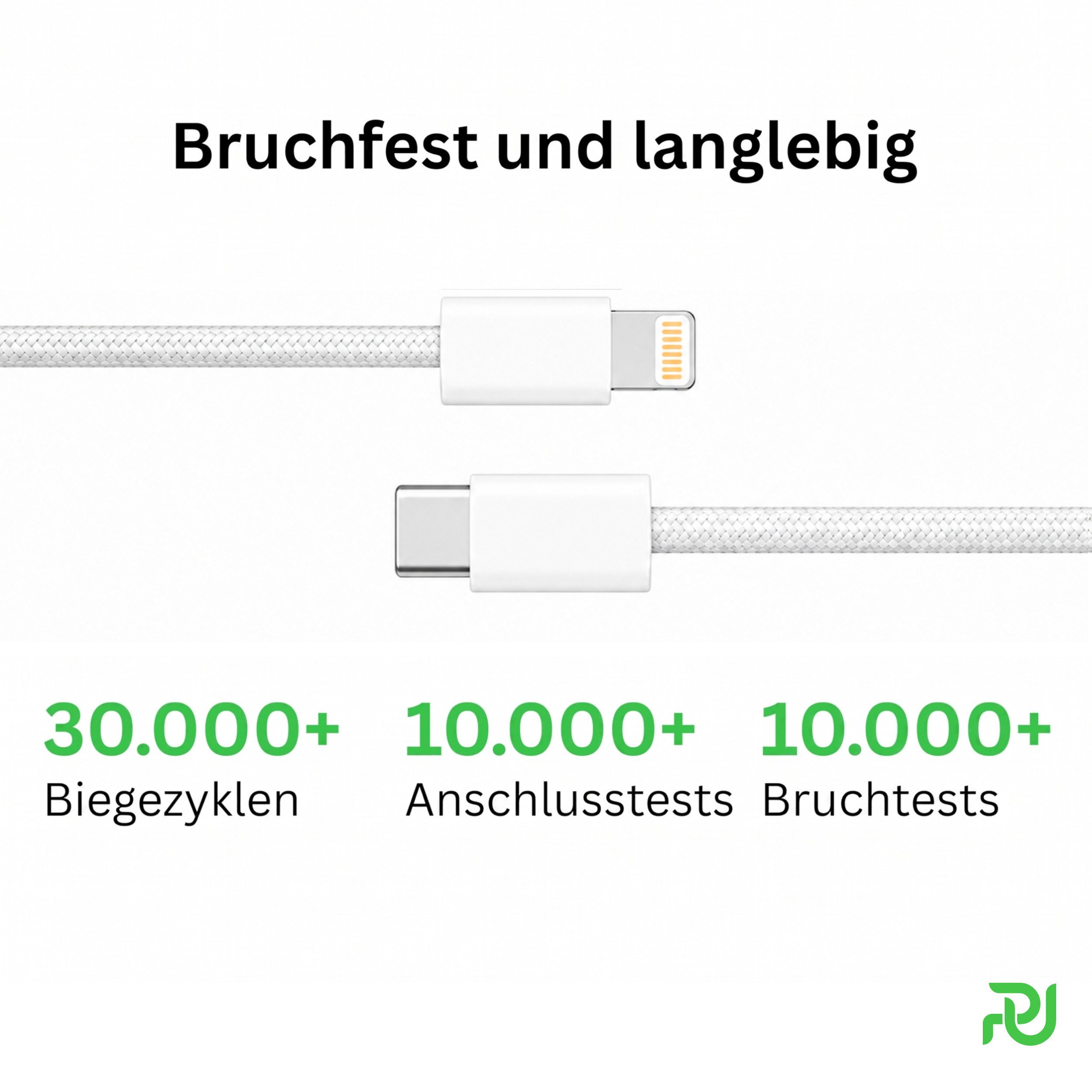 PlugUp iPhone Lightning Ladekabel USB-C für iPhone 11 12 13 14 Pro Max Plus Lightningkabel, USB-C, Lightning, USB Typ C (100 cm), Lightning Ladekabel für iPhone – Bild 5 von 5
