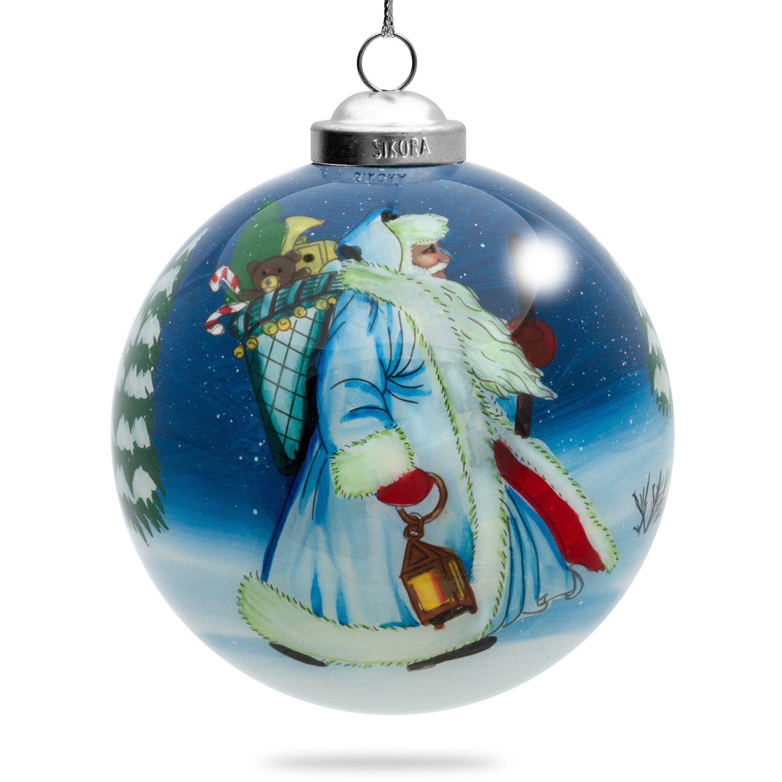 SIKORA Christbaumschmuck SIKORA K10-48 WEIHNACHTSMANN WEISS