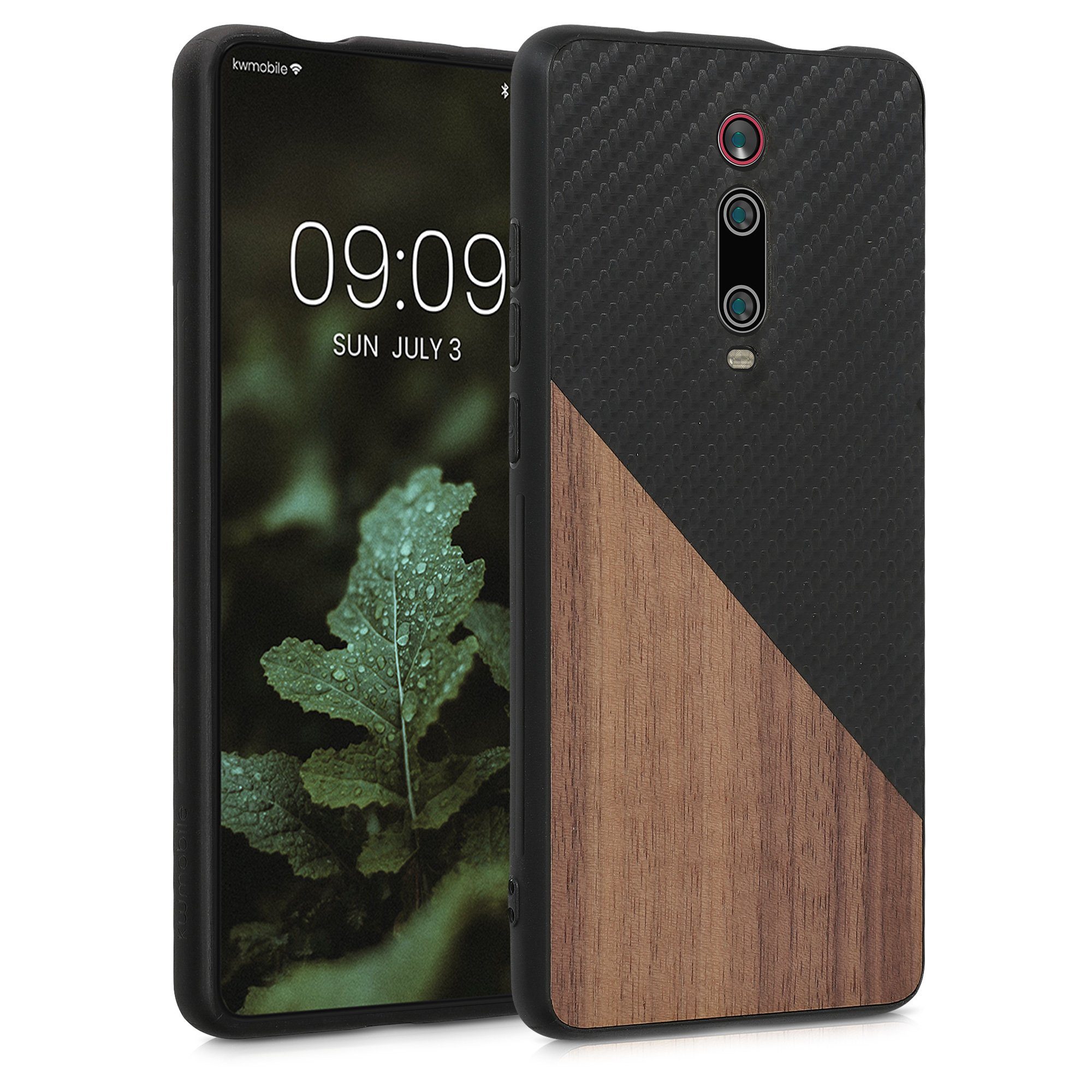 kwmobile Handyhülle Hülle für Xiaomi Mi 9T (Pro) / Redmi K20 (Pro), Handyhülle Handy Cover Schutzhülle - Holz Zwei Farben Design