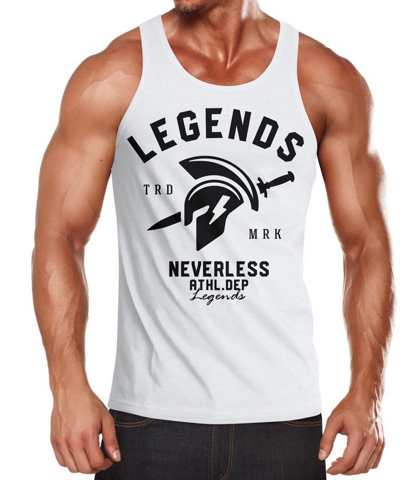 Neverless Tanktop Cooles Herren Tank-Top Gladiator Sparta Gym Athletics Sport Fitness mit Print