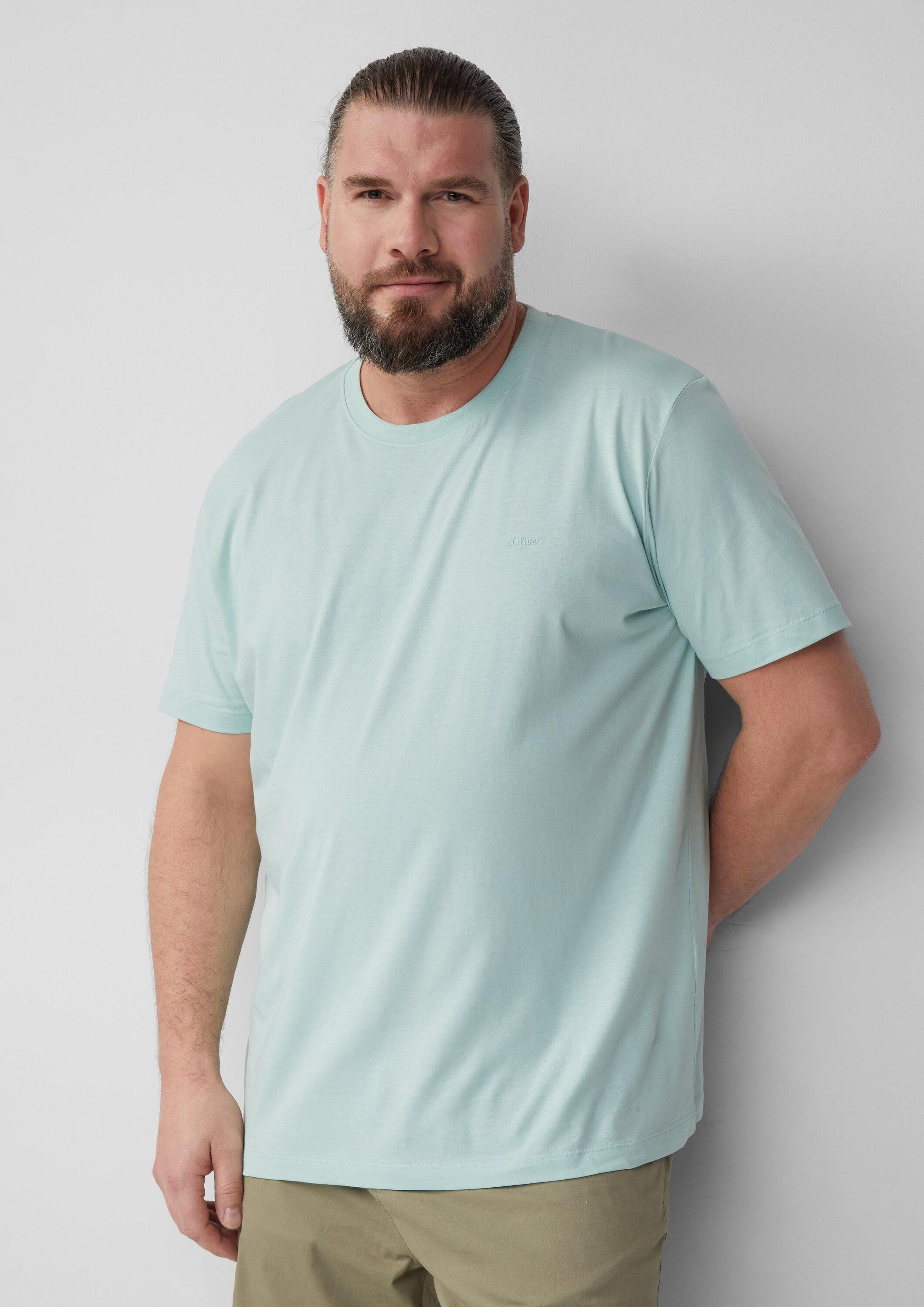 s.Oliver Kurzarmshirt T-Shirt Baumwoll-T-Shirt mit Logo-Print (1-tlg)