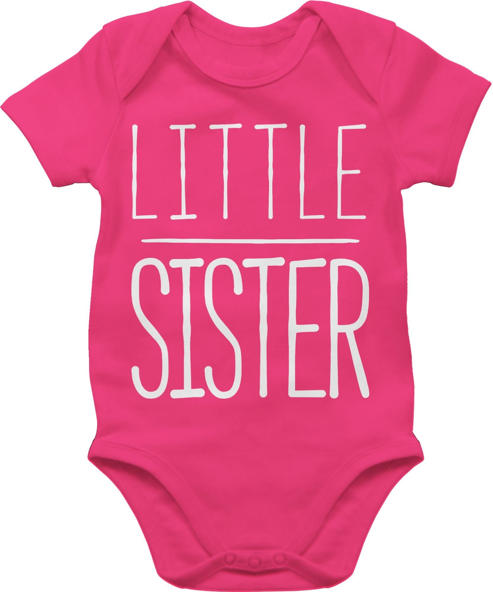 Shirtracer Shirtbody Little Sister Geschwister Bruder und Schwester 2 Fuchsia