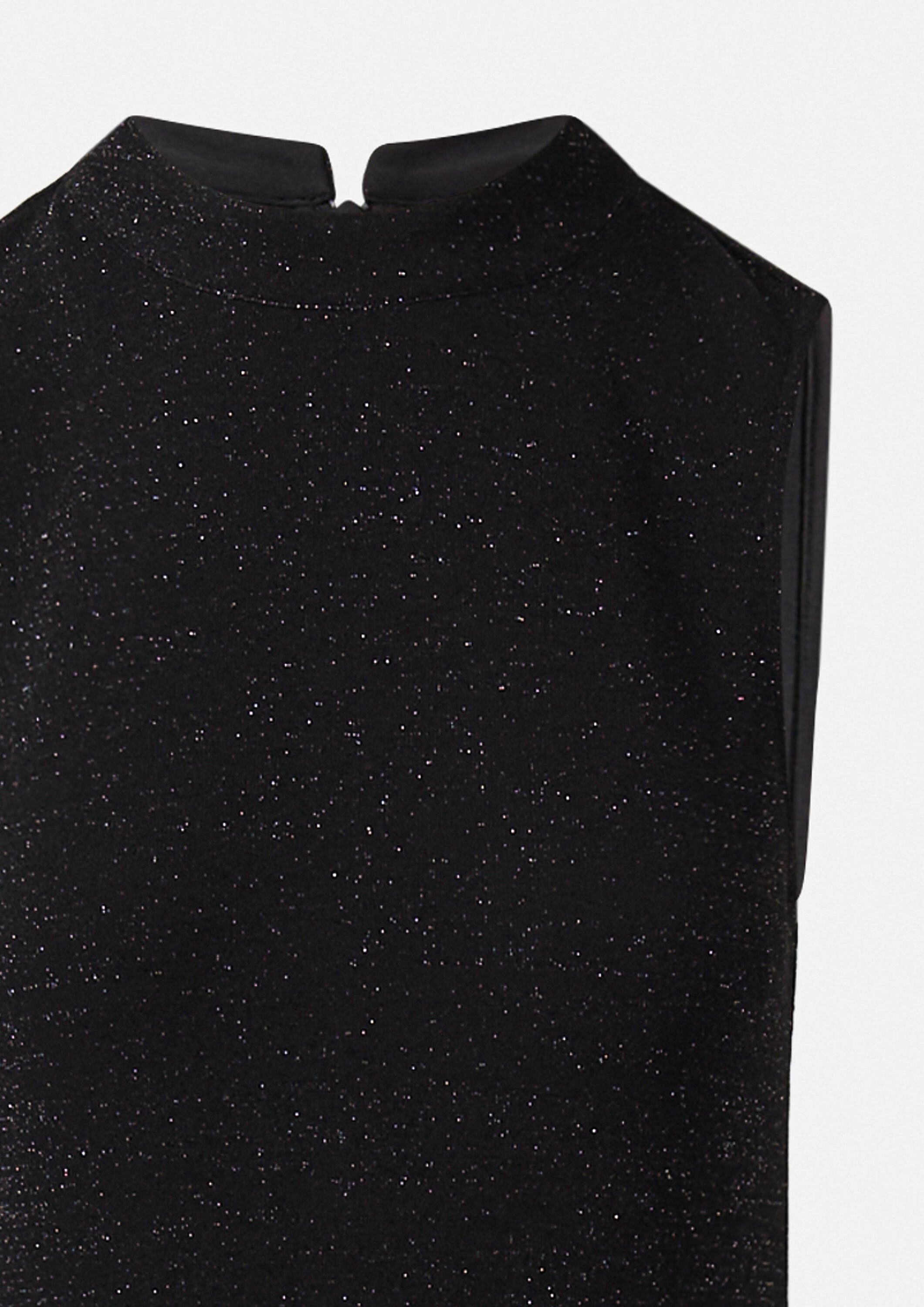 comma Maxikleid Kleid Langes ärmelloses Kleid mit Glitzergarn