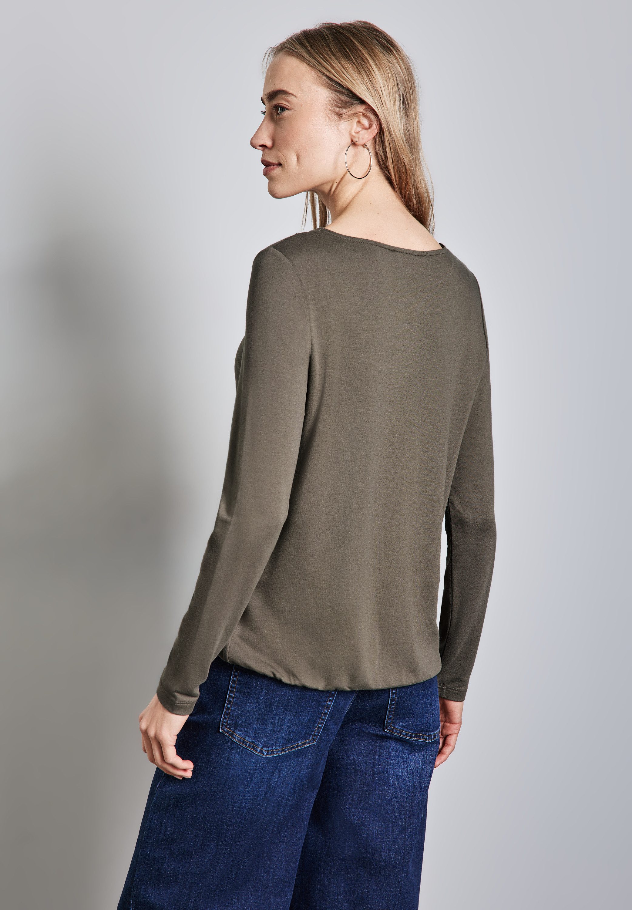 STREET ONE Langarmshirt, mit Elastiksaum günstig online kaufen