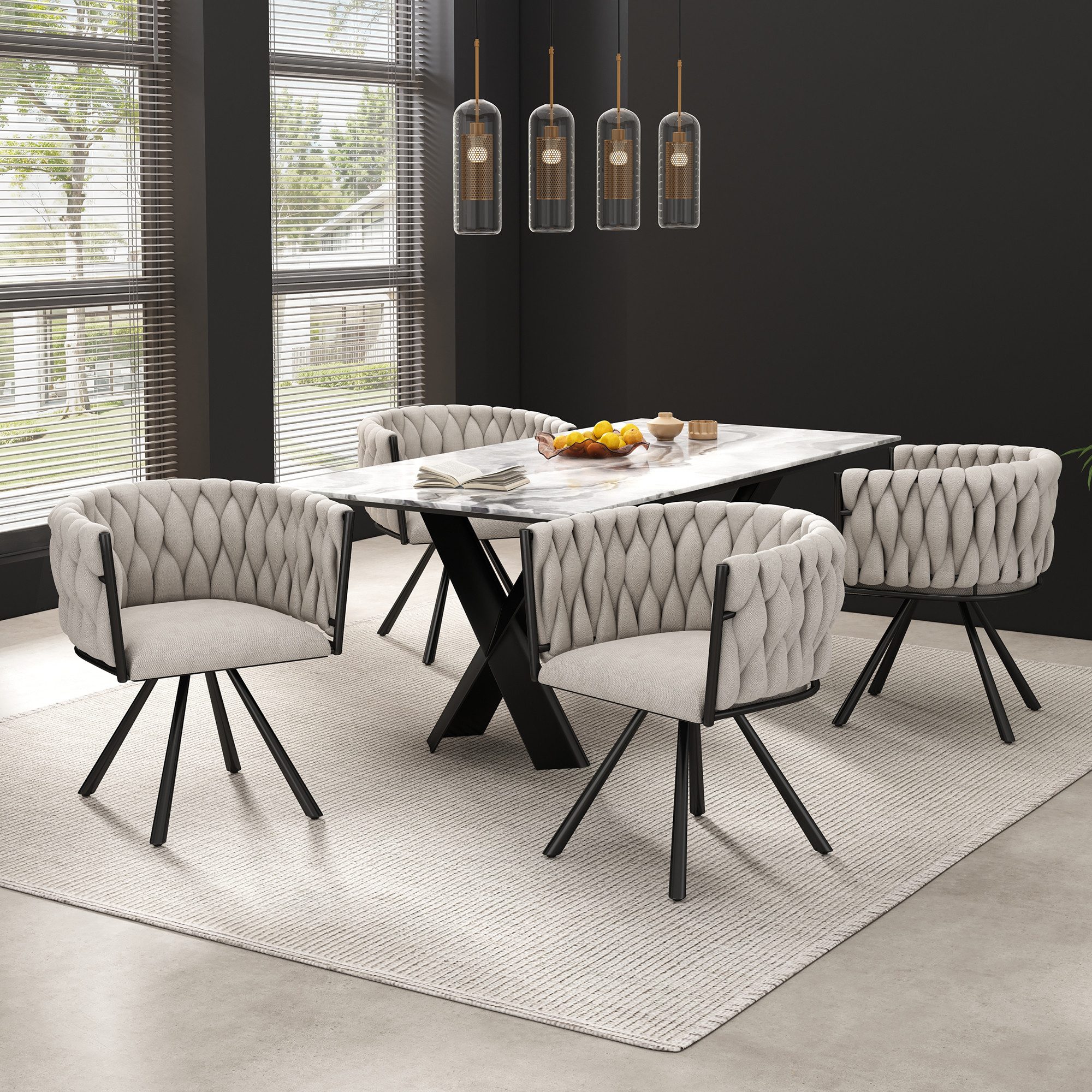 HAUSS SPOLE Esszimmerstuhl 4er set Drehstuhl günstig online kaufen
