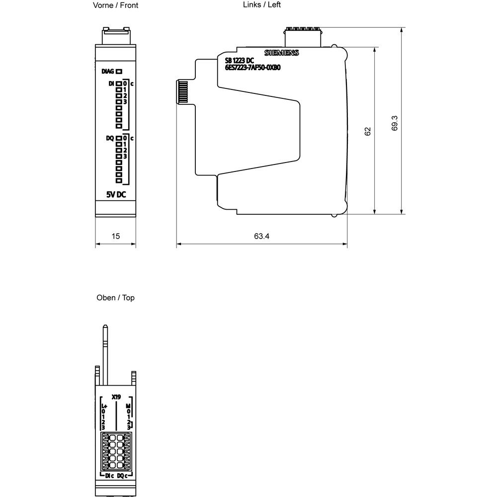 SIEMENS Siemens 6ES7223-7AF50-0XB0 6ES72237AF500XB0 SPS-Digitaleingangsmodul Smart-Home-Steuerelement