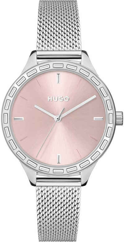 HUGO Quarzuhr #FLASH, 1540115, Armbanduhr, Damenuhr, Glassteine, analog