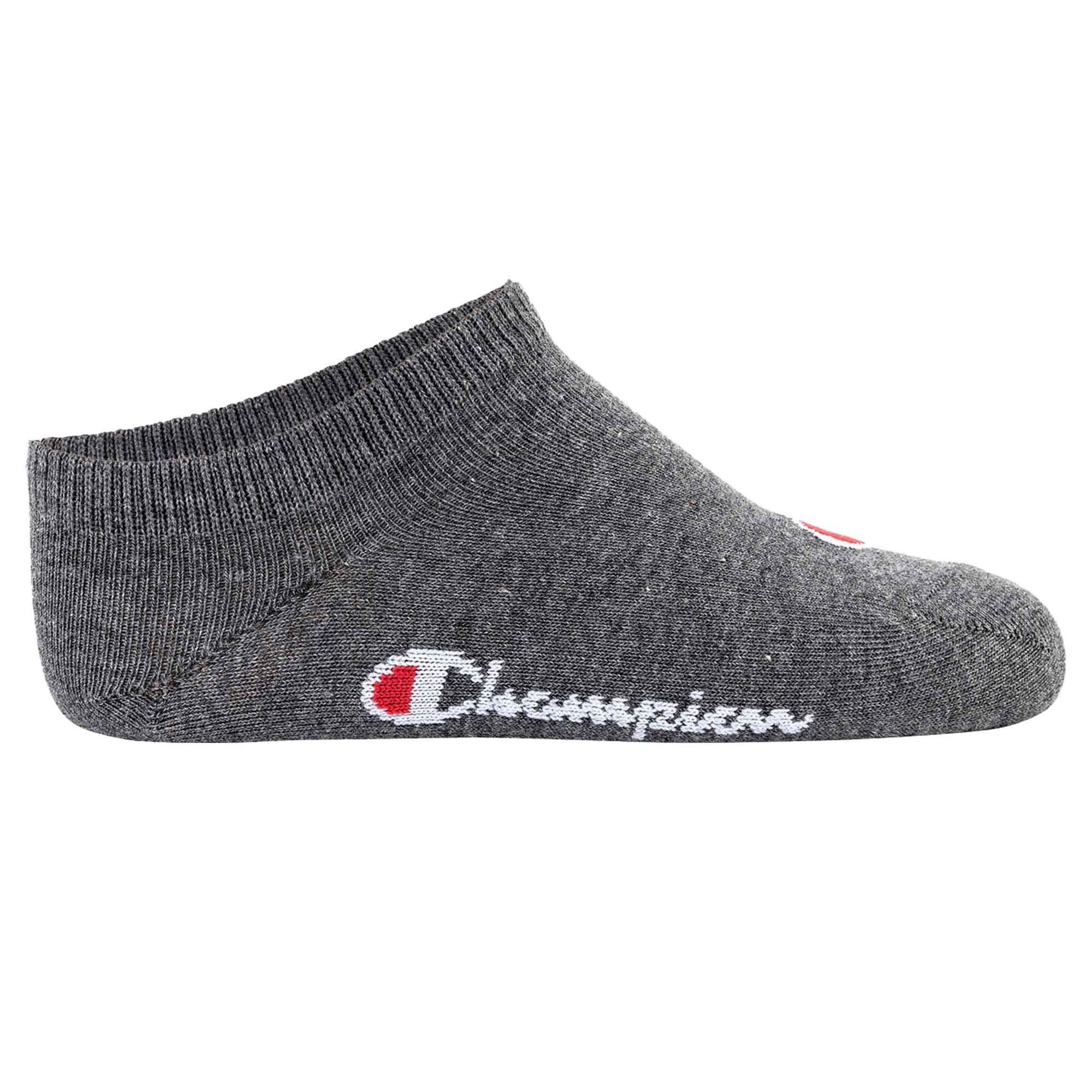 3er Pack Blau/Weiß/Grau Champion Kinder Sneaker - Freizeitsocken Socken, Socken, Logo