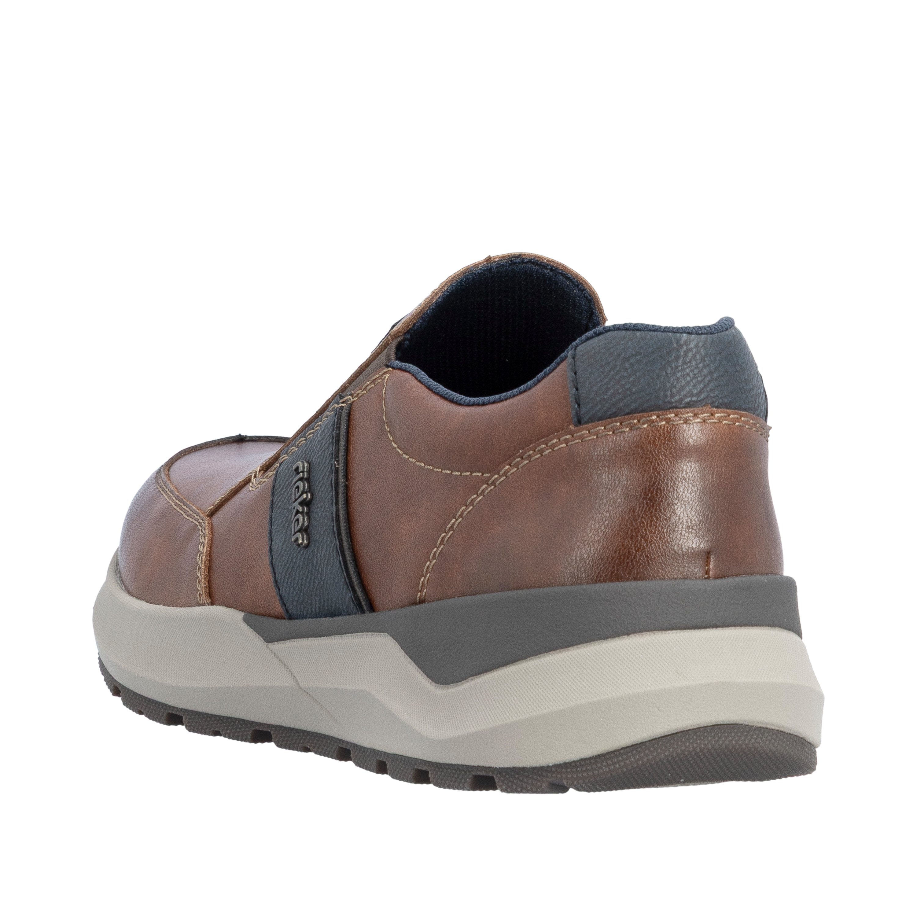 Rieker Slip-On Sneaker Schlüpfschuh, Slipper, Halbschuh, Freizeitschuh mit Kontrastbesatz