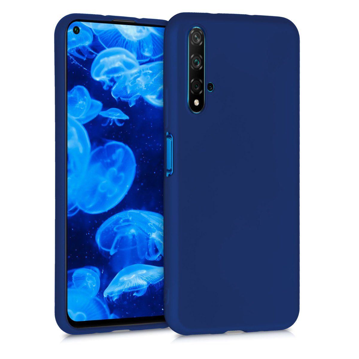 kwmobile Handyhülle Handyhülle für Huawei Nova 5T Hülle, Silikon Case metallisch schimmernd - Schutzhülle Cover
