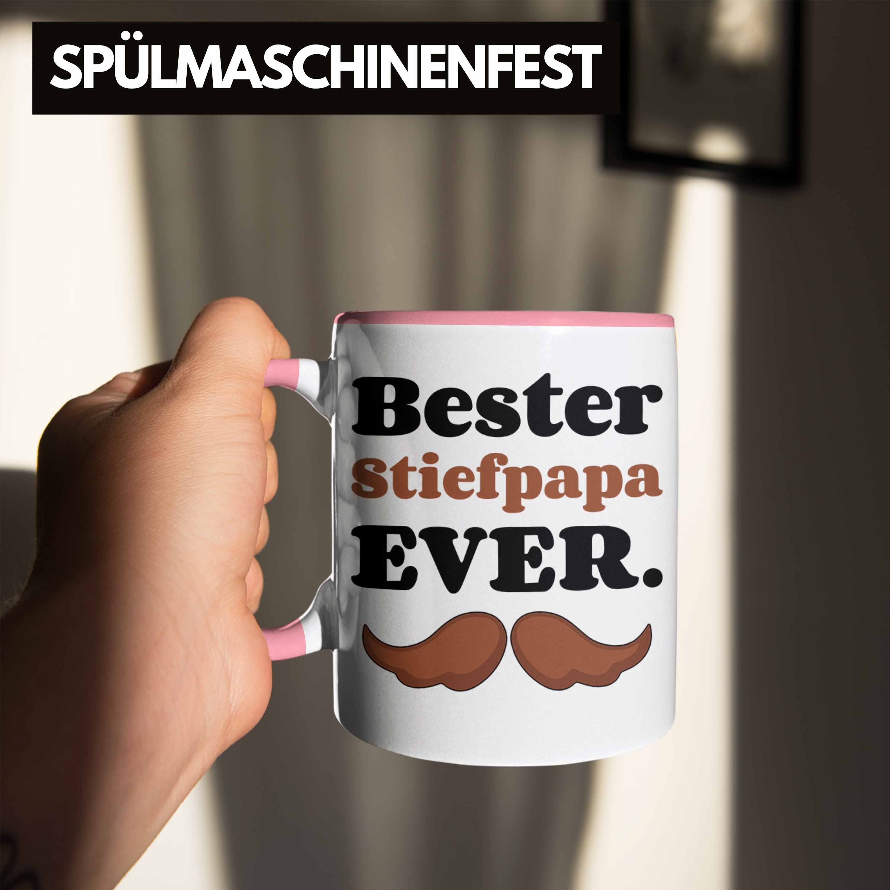 Tasse Geburtstag Bester Geschenk - Trendation Rosa Stiefpapa Tasse Stiefvater Spruch Vatertagsgeschenk Vatertag Ever mit Trendation