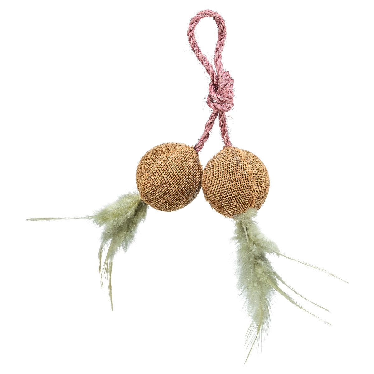TRIXIE Tierball 2 Bälle am Seil, Jute