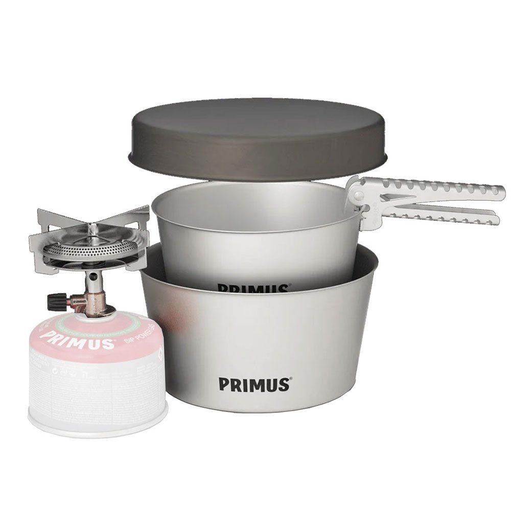 Primus Gaskocher Mimer Backpacking Stove Kit II - Gaskocher campingkocher survival, Piezzo-Zündung, abnehmbarer Griff, platzsparend nestelbar
