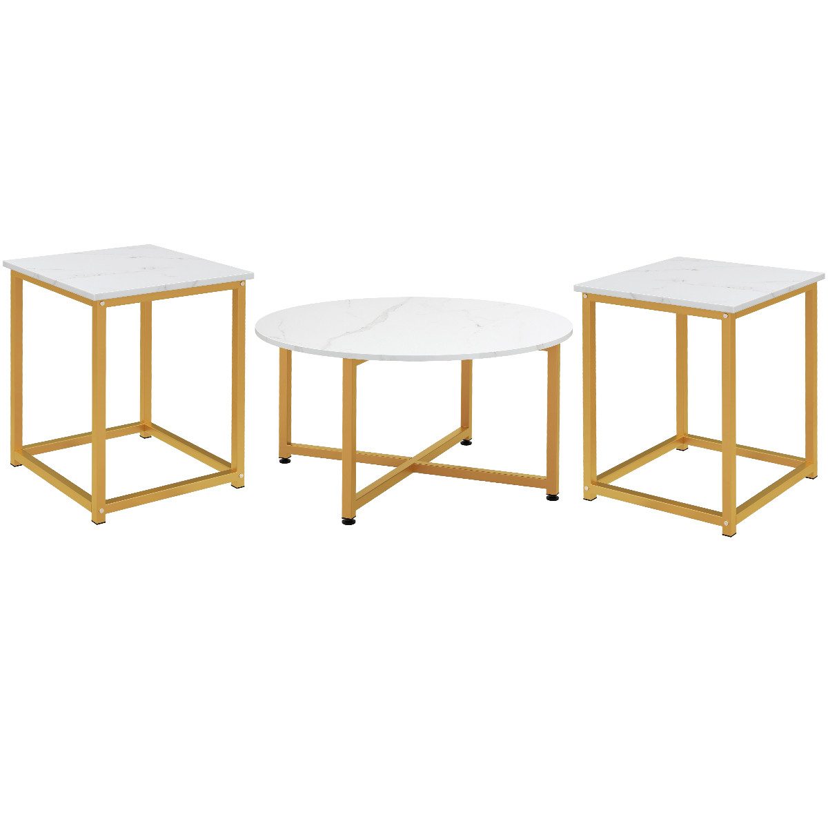 COSTWAY Satztisch, 3er Set, Couchtisch rund günstig online kaufen