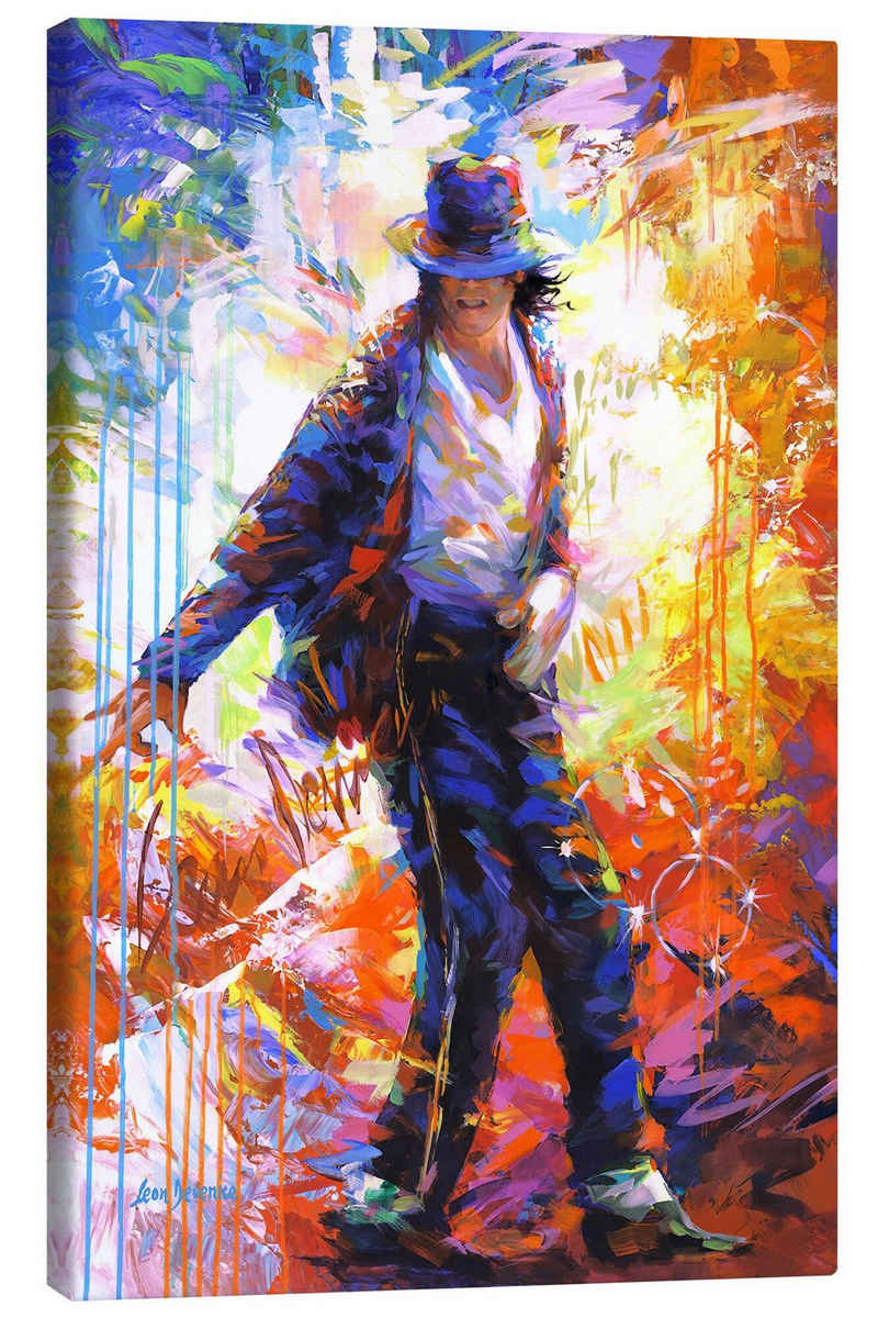 Posterlounge Leinwandbild Leon Devenice, Michael Jackson, modernes Porträt, Malerei