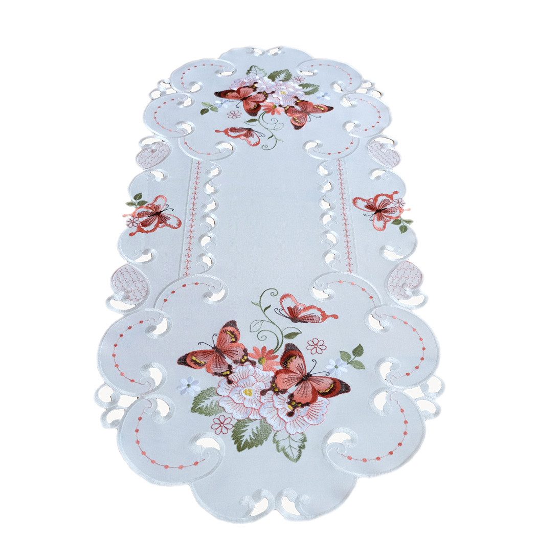 texpot Tischdecke Tischtuch Stickerei Schmetterling (1-tlg) günstig online kaufen