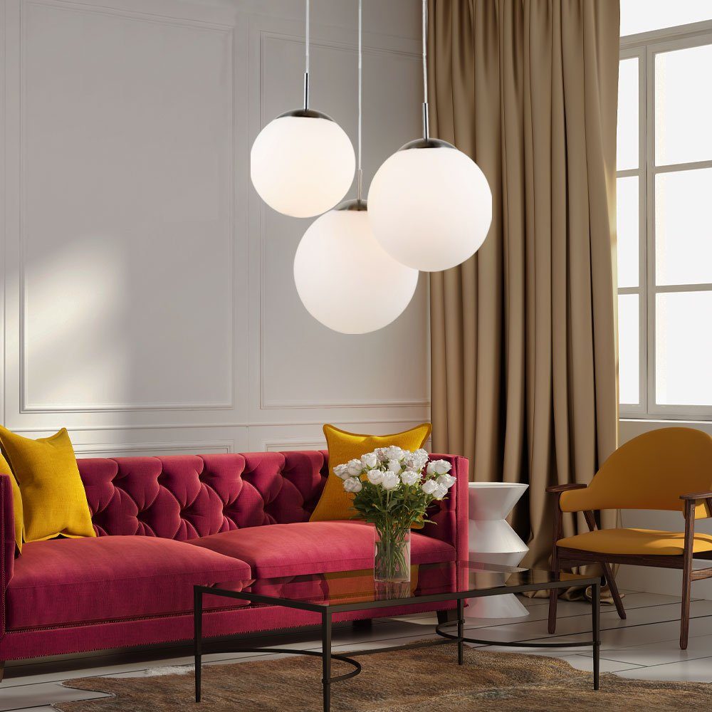 GLOBO LIGHTING LED-Hängeleuchte, Leuchtmittel inklusive, Warmweiß, Hängelampe Esstischleuchte Pendellampe 3 flammig Wohnzimmerlampe LED