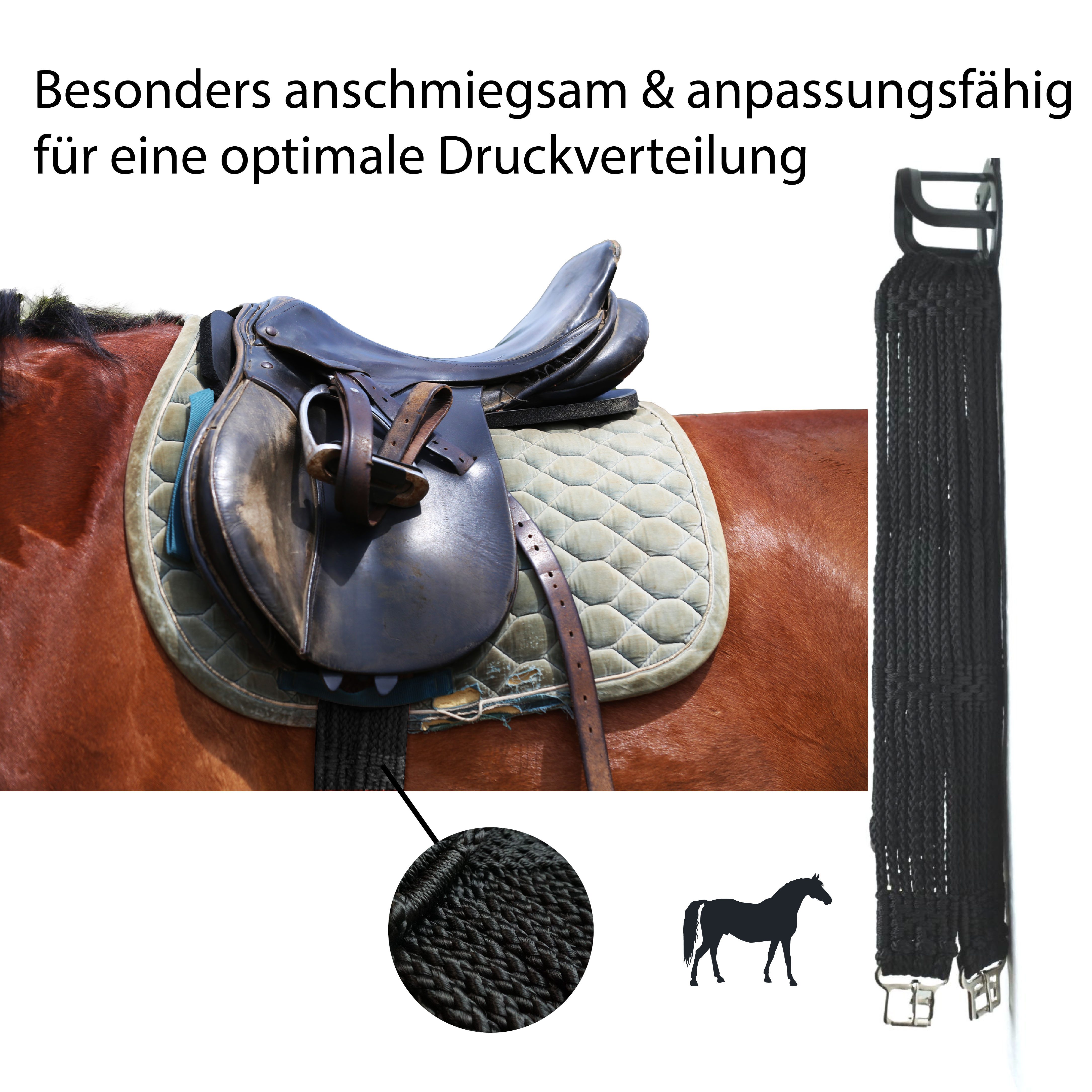 Pferdelinis Sattelgurte Schnurengurt Pferd, Sattelgurt Größe 90cm - 140cm