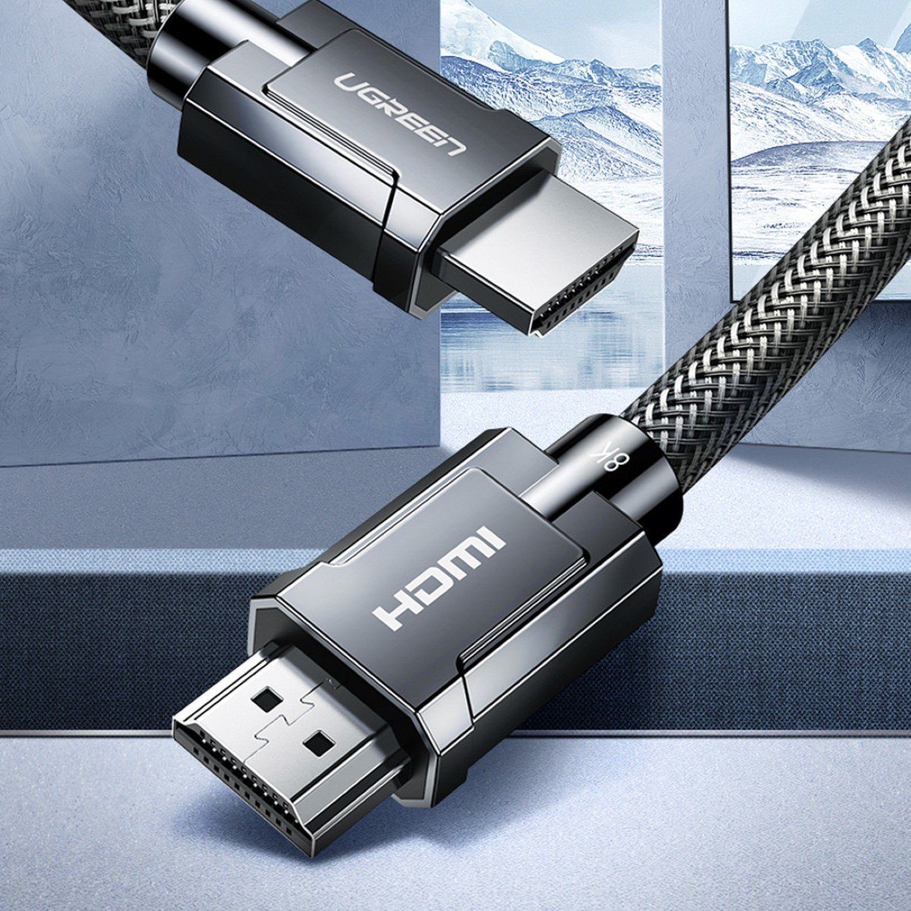 UGREEN Kabel HDMI 2.1 8K 60Hz4K 120 Hz 3D 48 Gbps HDR VRR QMS ALLM HDMI-Kabel, (300 cm) – Bild 2 von 5