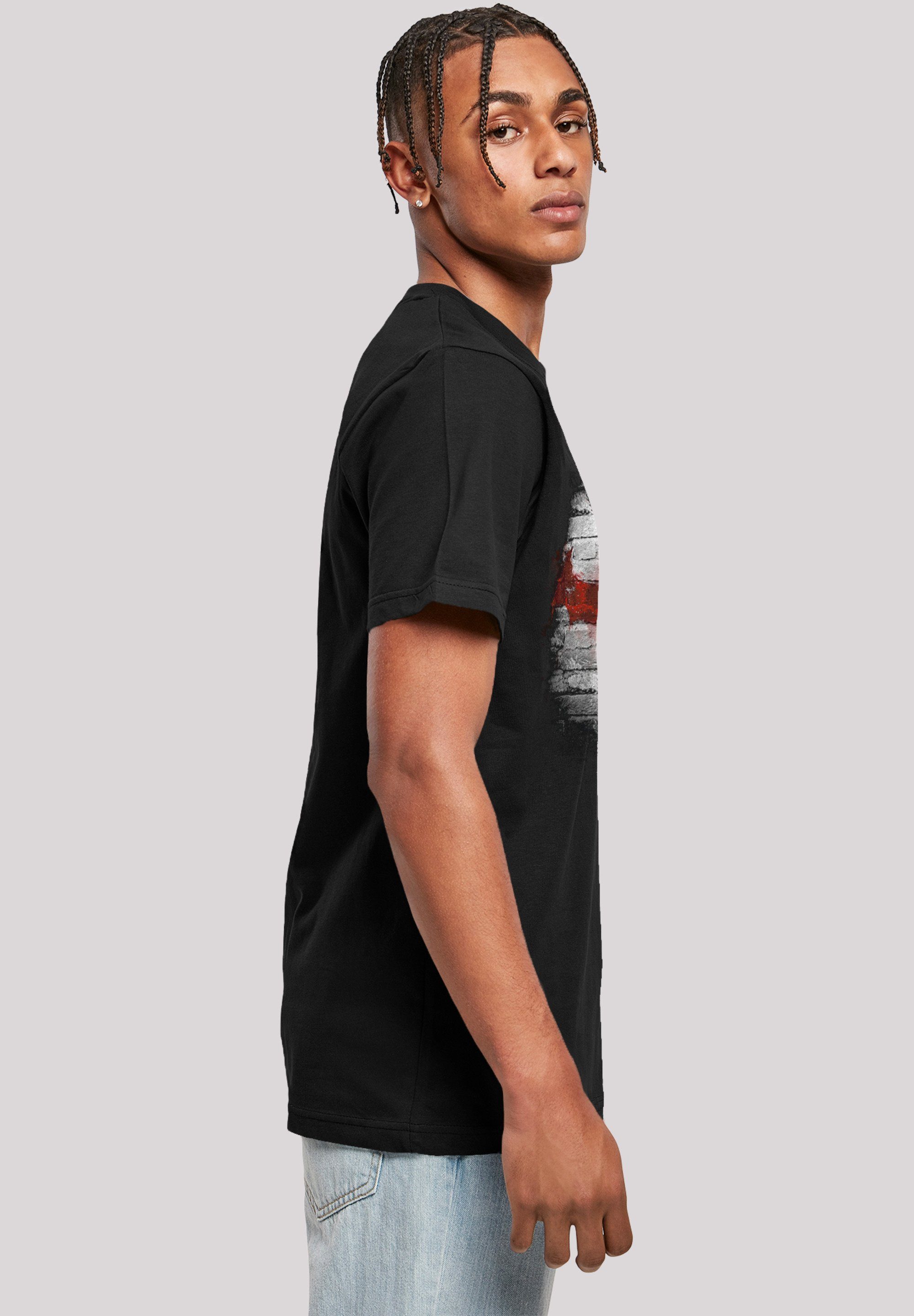F4NT4STIC Merch,Regular-Fit,Basic,Bedruckt T-Shirt Batman Herren,Premium Wall Logo schwarz