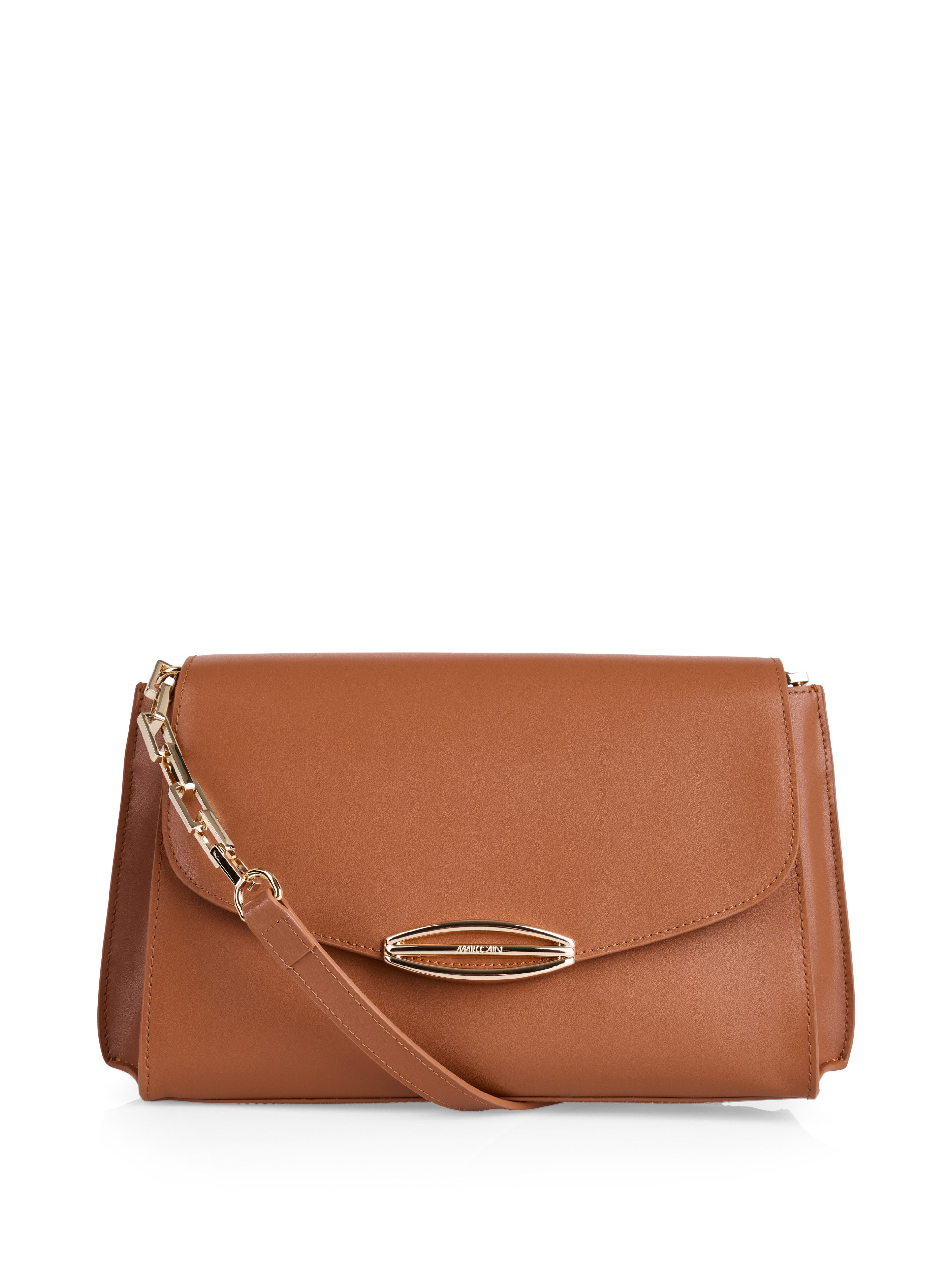 Marc Cain Schultertasche, Damen Umhängetasche mit edlem Logo-Schmuckelement