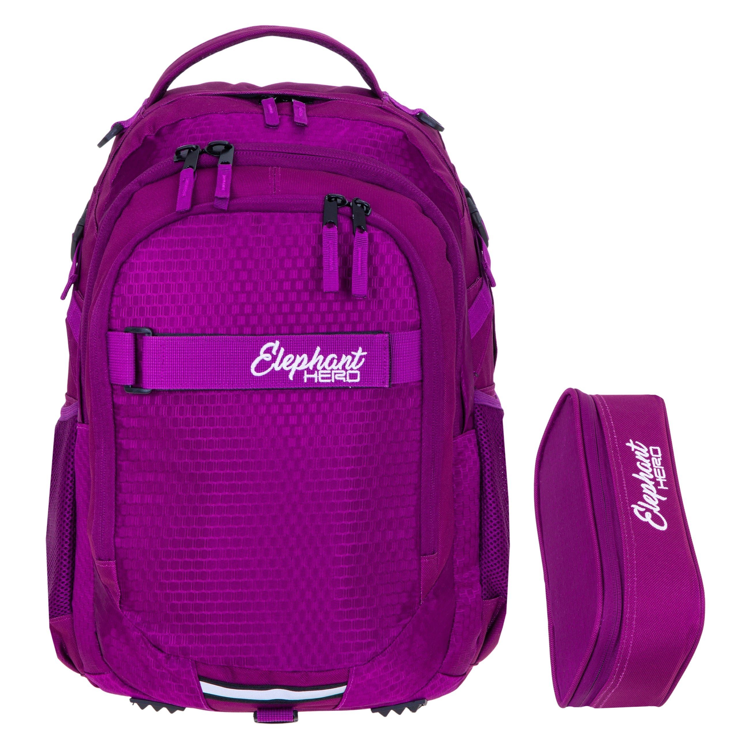 ELEPHANT Schulrucksack Hero Signature Schultasche (2 Teile Set), Rucksack + Mäppchen Box