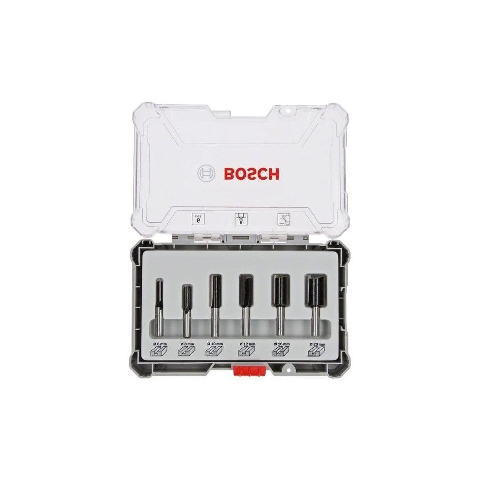 BOSCH Fräser-Set 6-teiliges Nutfräser-Set Nut Fräser - 8mm Schaft -, 6-tlg. günstig online kaufen