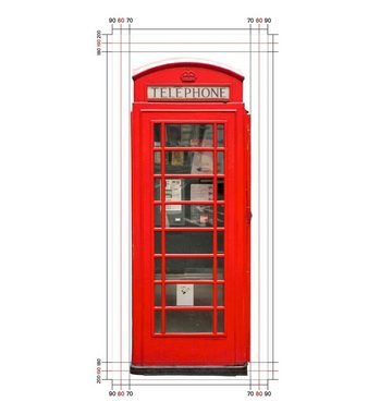 Wallario Duschrückwand London Rote Telefonzelle, (1-tlg)
