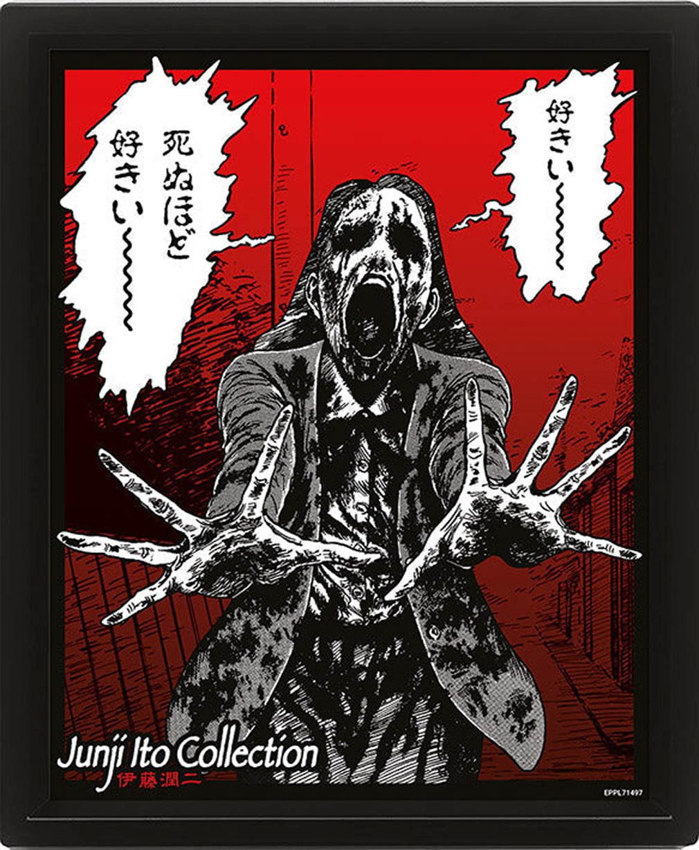 Junji Ito Bild mit Rahmen Dead Girl, Gerahmtes 3D Lentikulardruck Bild