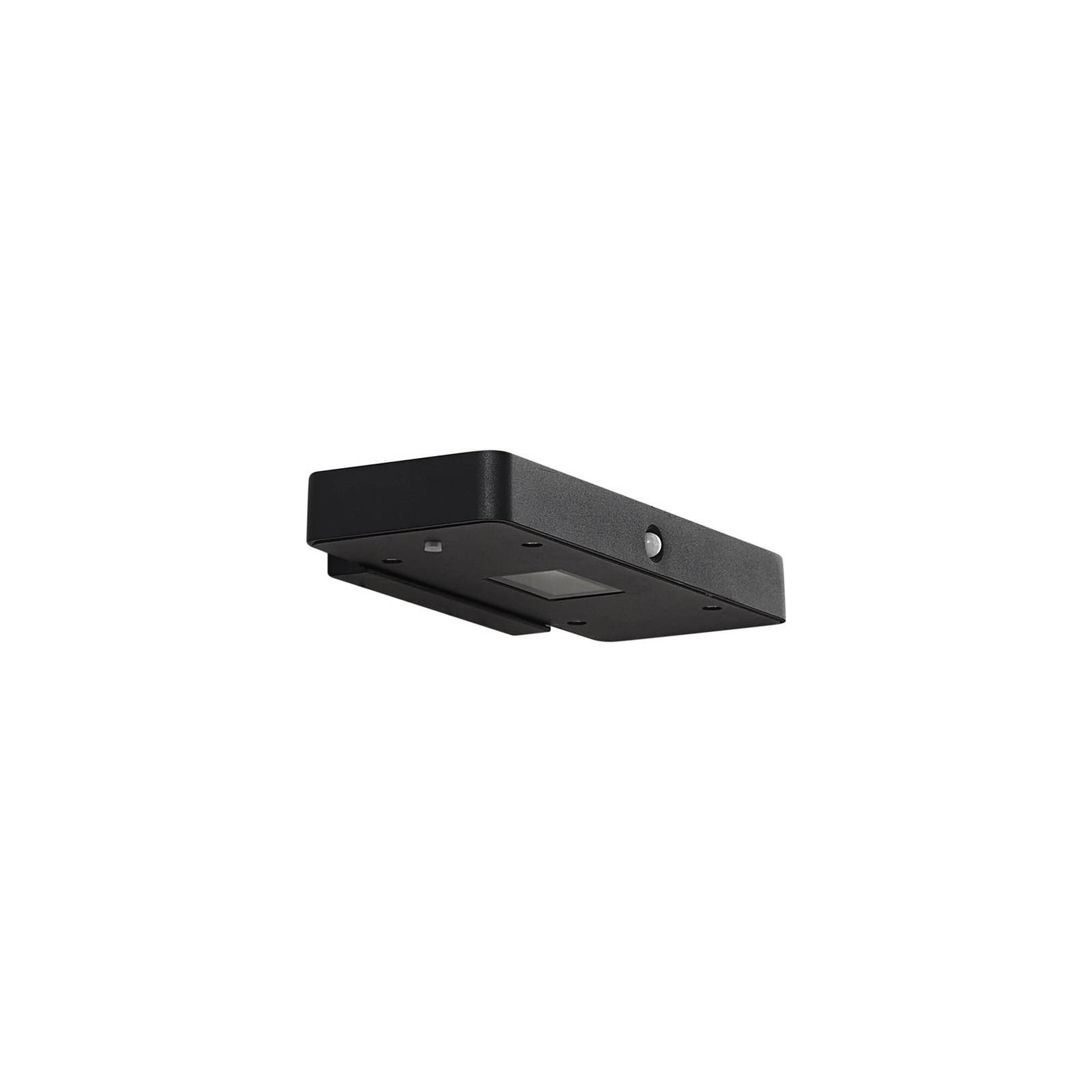 Lucande Außen-Wandleuchte Tavon, LED, Metall, Schwarz warmweiß IP54mit Bewegungsmelder, LED 1,63 W gesamt, warmweiß
