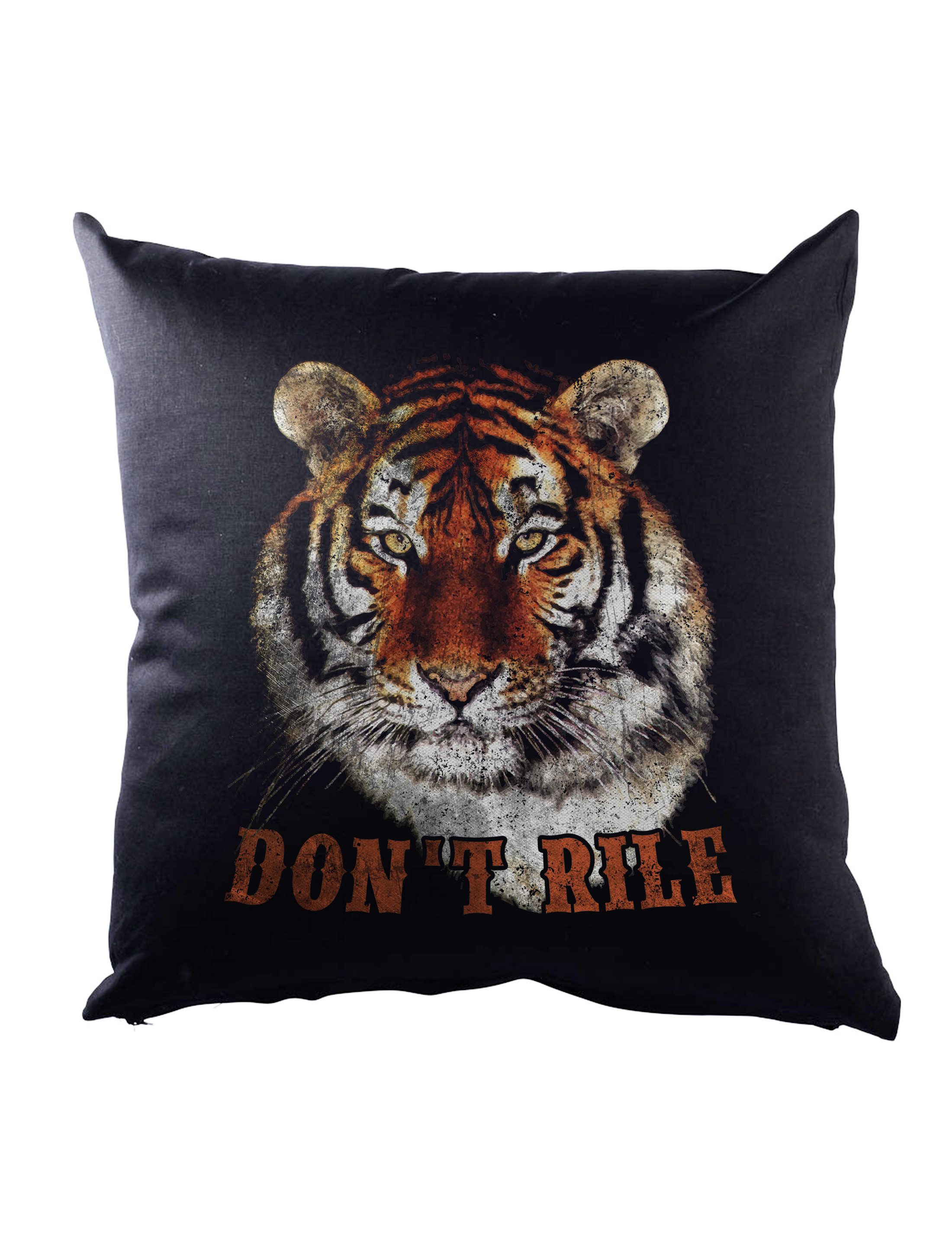 Urban Backwoods Dekokissen Don't Rile Dekokissen Tiger Kopf Head White Animal Wildlife Africa, Welfare Cat Raubkatze Katze