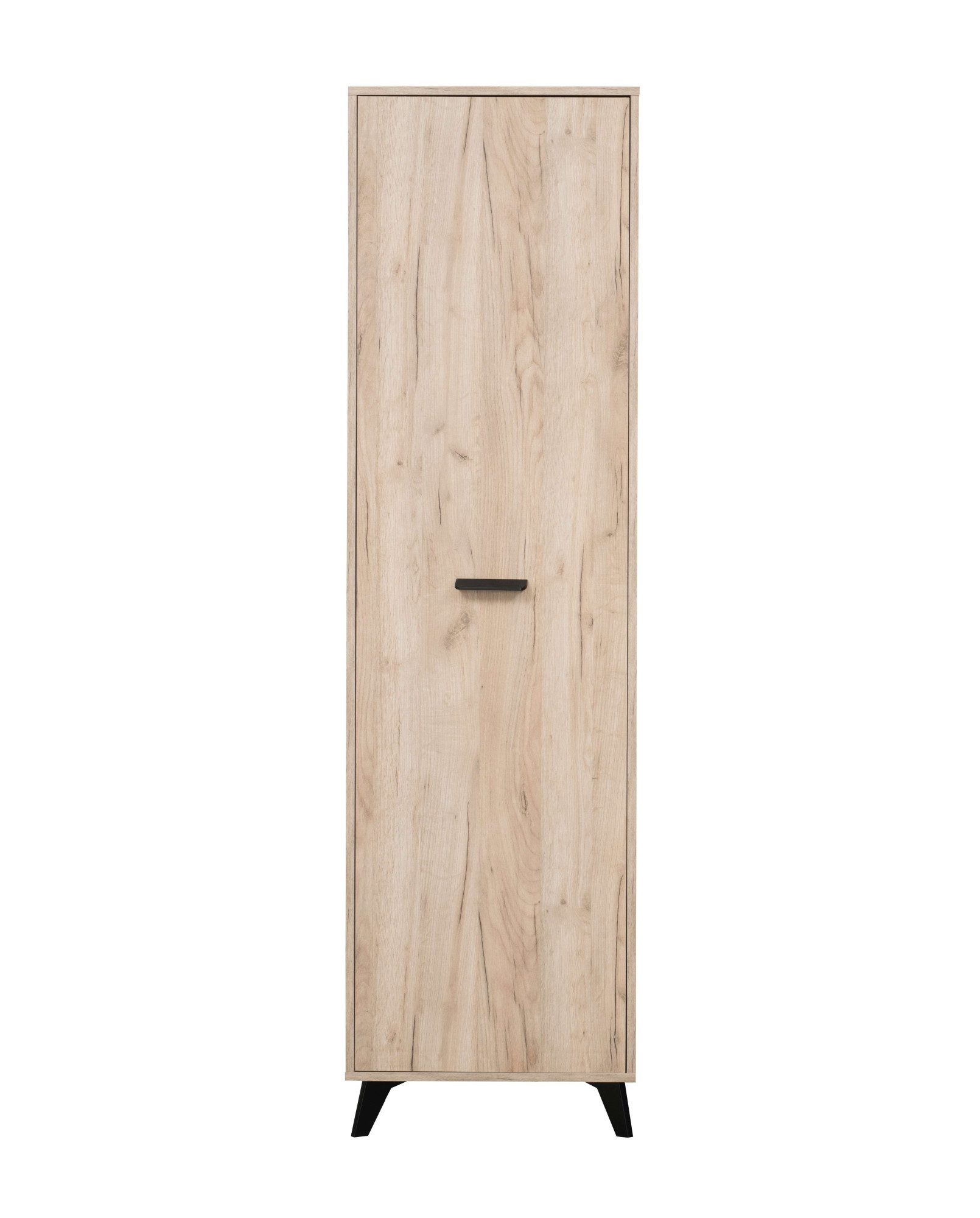 Home affaire Garderobenschrank Umbria, Kleiderschrank, Stauraumschrank, Flurschrank, Höhe 192 cm in Grau Eiche, mit einer Kleiderstange, mit schwarzen Beinen