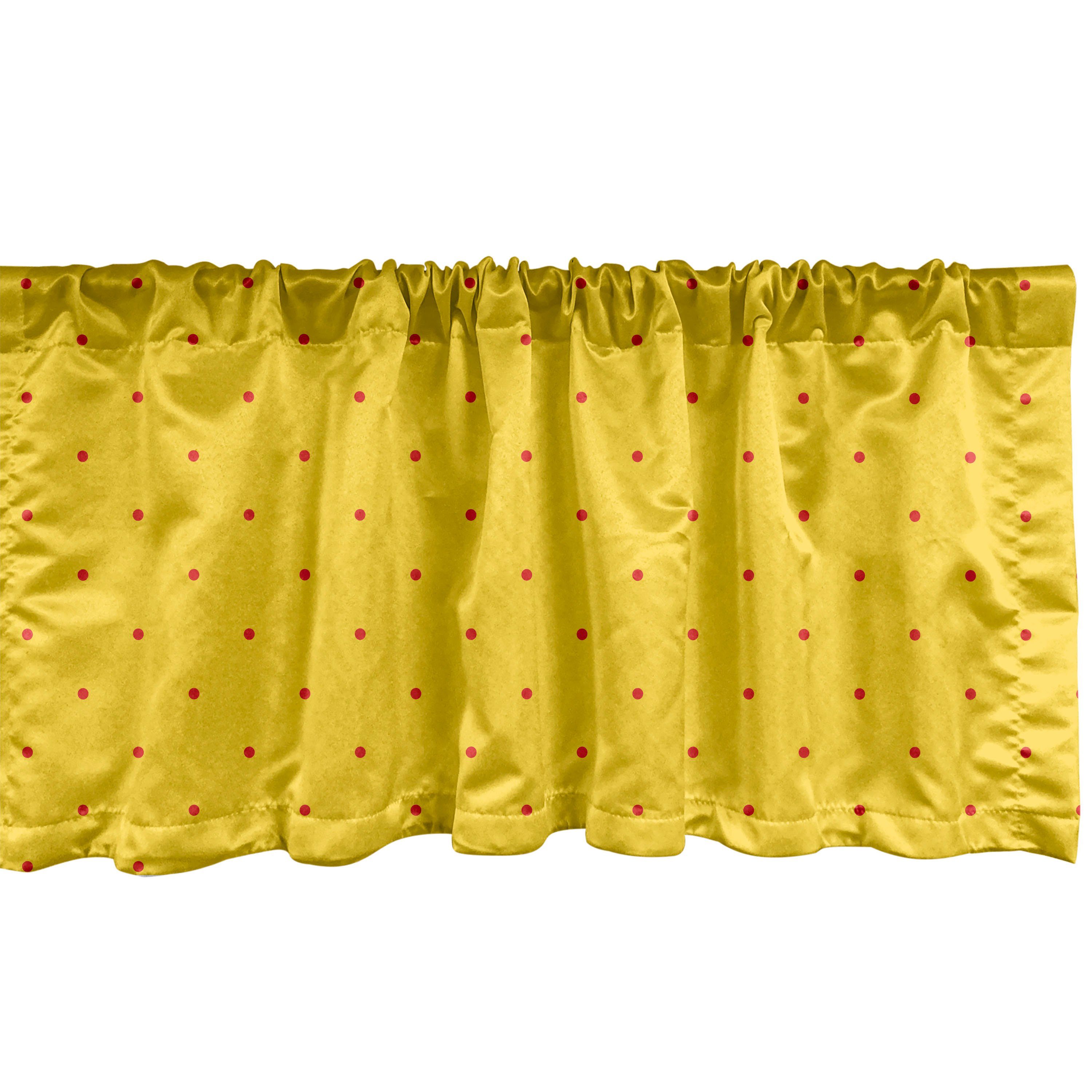 Scheibengardine Vorhang Volant für Küche Vibrant Polka mit Dekor Schlafzimmer Microfaser, punktierte Retro Stangentasche, Abakuhaus, Entwurf