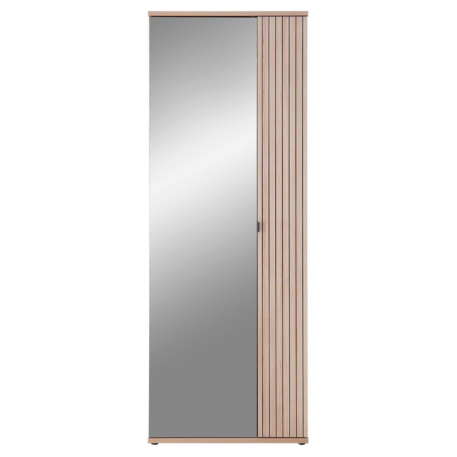 Innostyle Garderobenschrank PISA, Riva Eiche Dekor, 1 Tür, 1 Spiegeltür, Soft-Close-Funktion, B 81 x 220 x 38 cm