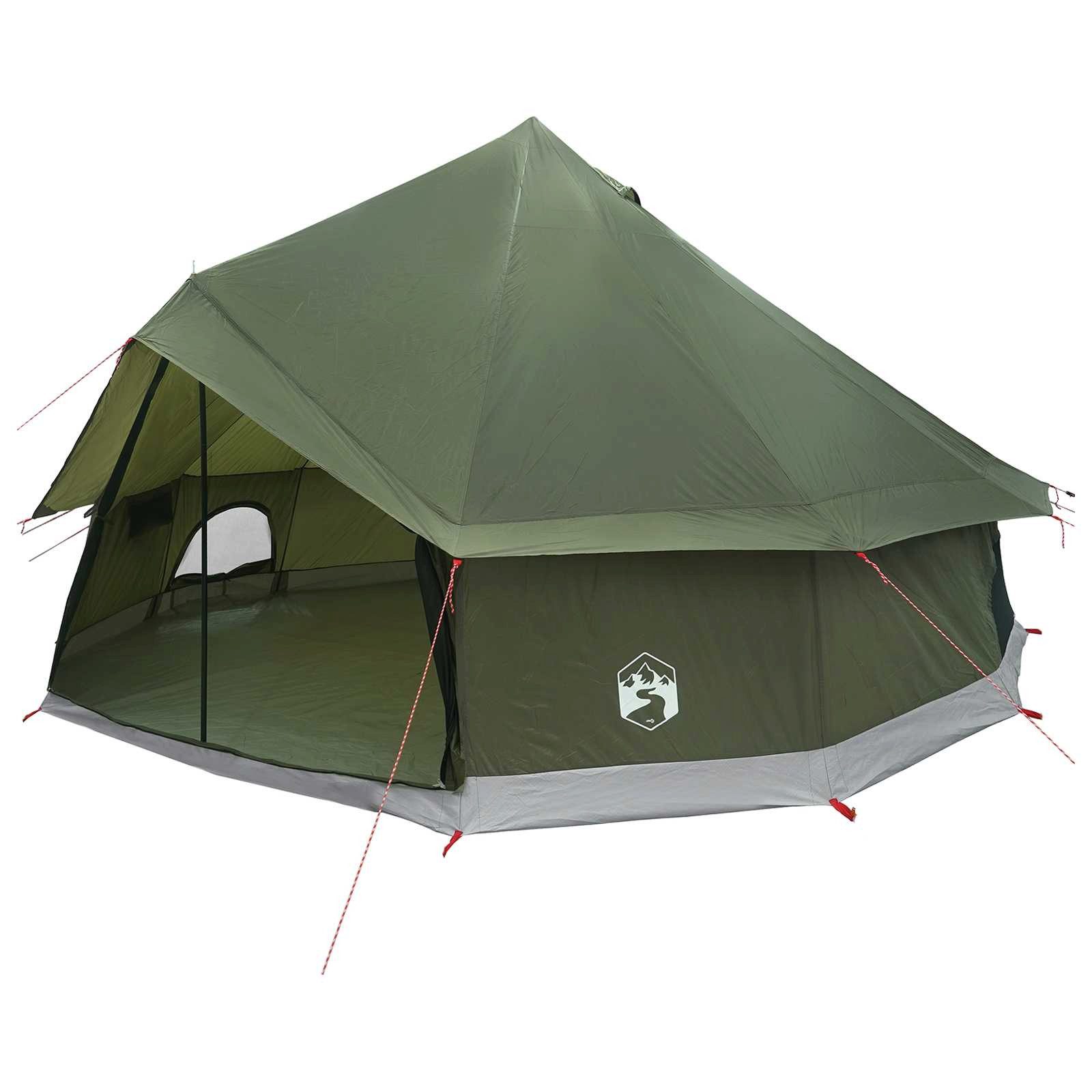 vidaXL Tipi-Zelt Tipi Zelt 8 Personen Armeegrün Polyester und Stahl, (1 tlg)
