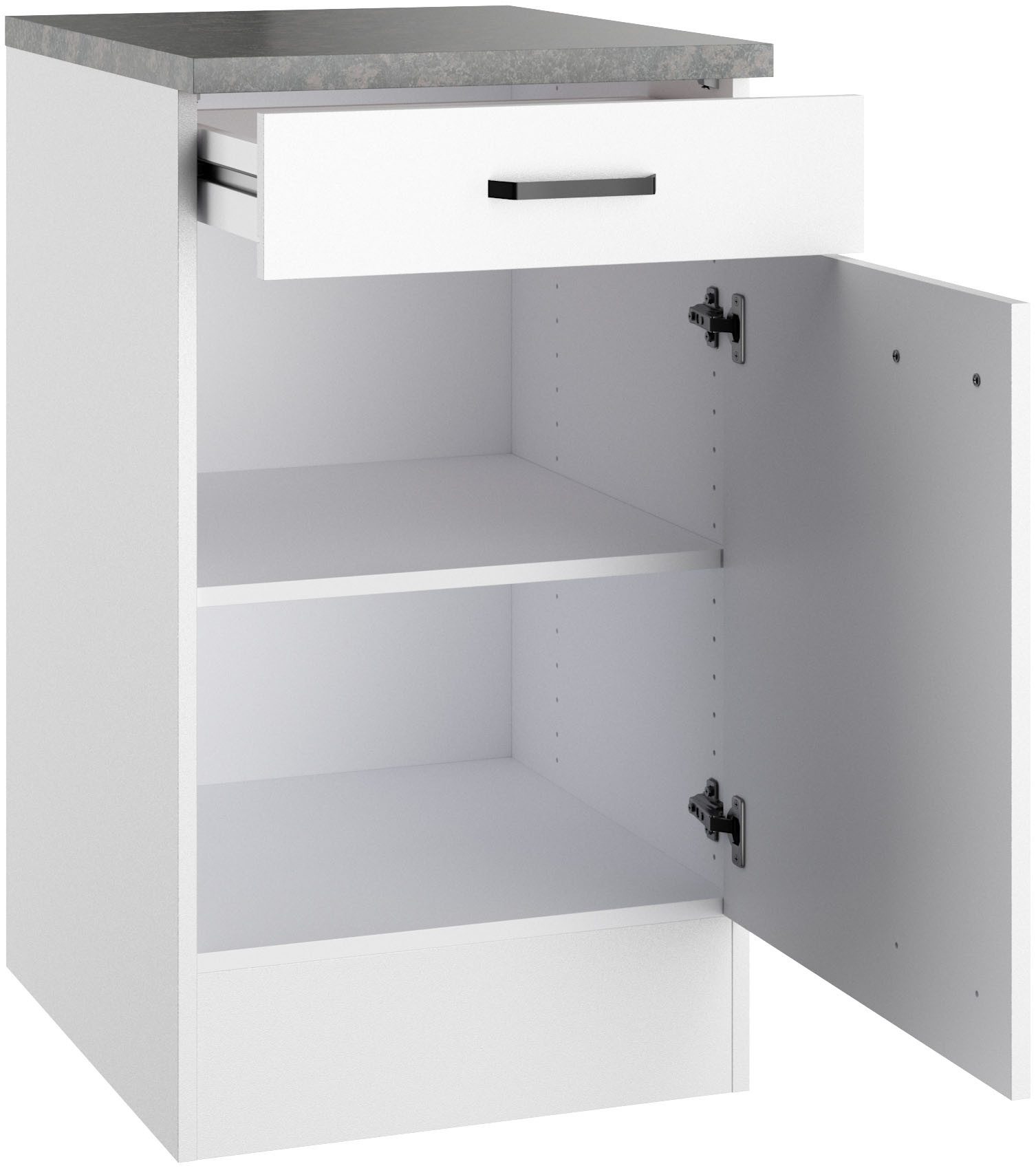 OPTIFIT Unterschrank OPTImulti Breite 50 cm, Tiefe 60 cm, mit 1 Tür, 1 Schubkasten, 1 Einlegeboden