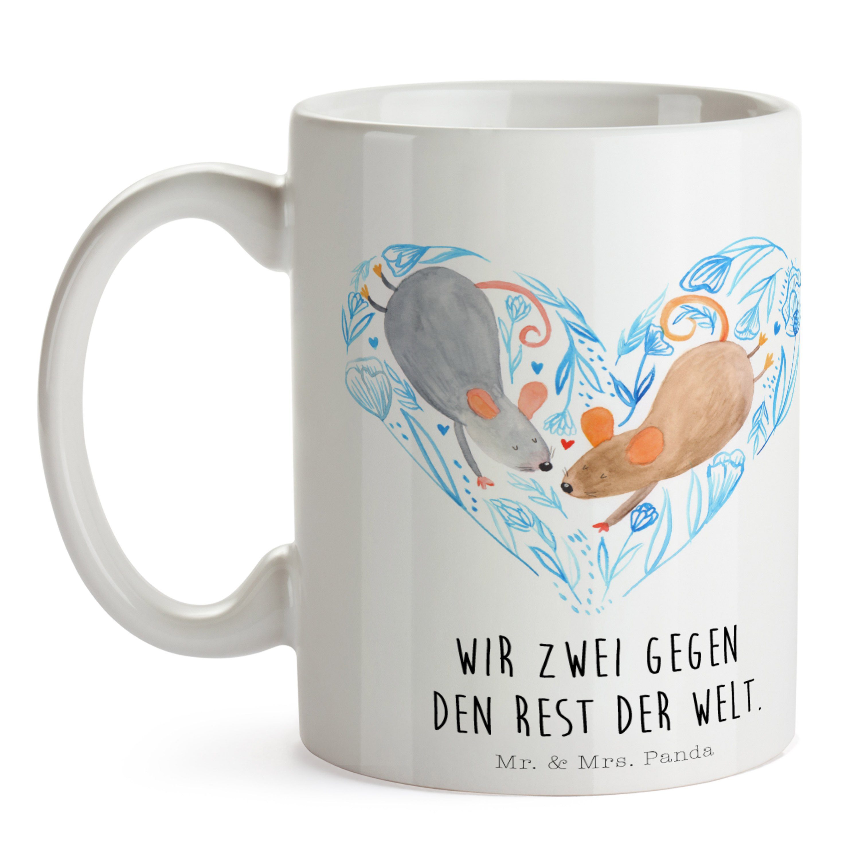 Keramik Liebesgeschenk, Jahrestag, Weiß Geschenk, Mr. & - Mrs. Mäuse Herz Panda Tasse Tasse, Liebe, -
