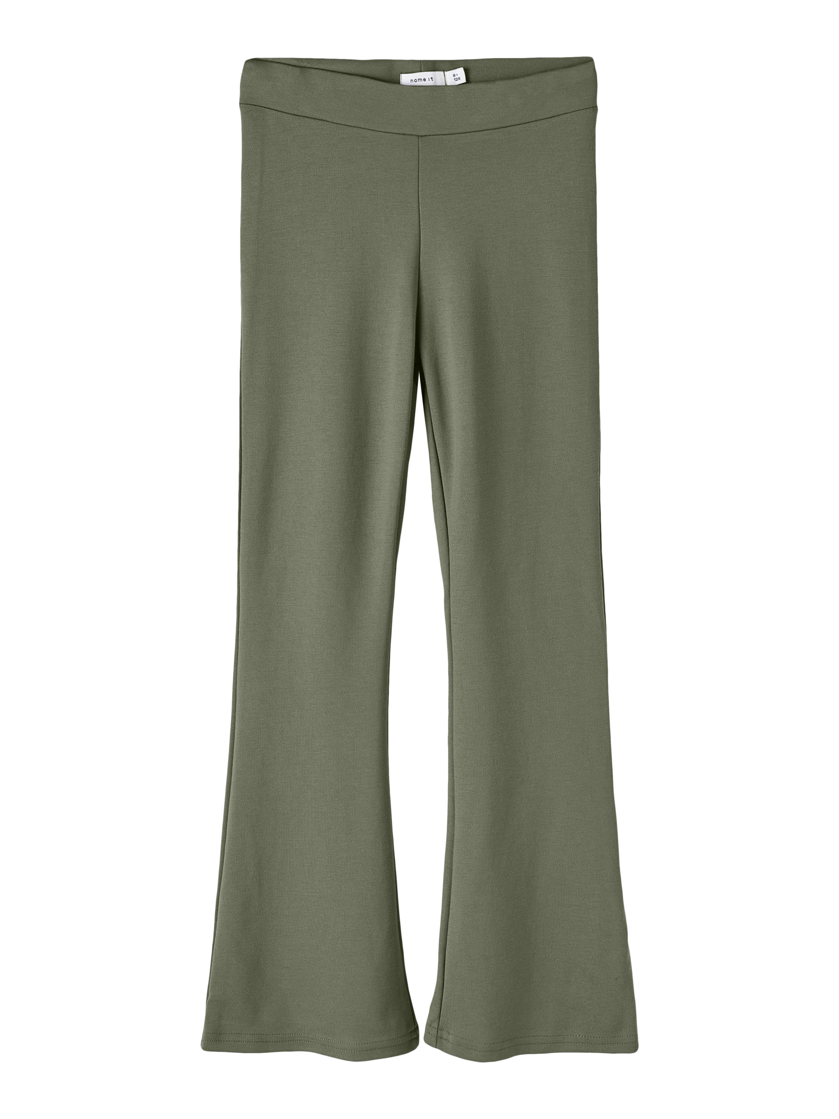 Name It Jerseyhose NKFFRIKKALI für Mädchen mit ausgestelltem Bein und Viskose unifarben, casual, ausgestellt, Viskosemix, ohne Kragen
