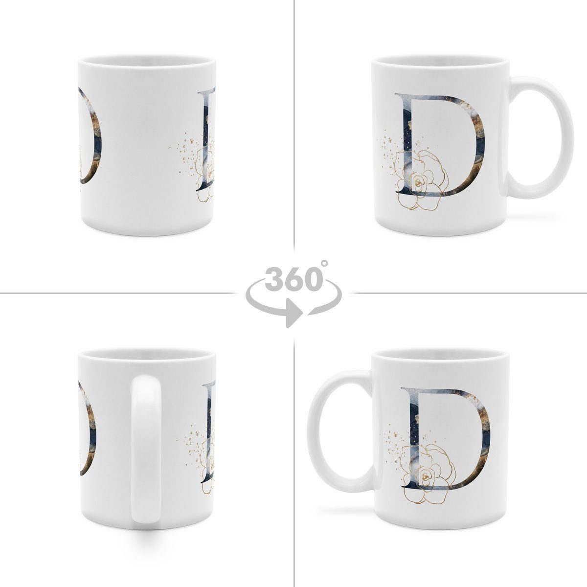 PhotoFancy Tasse mit Buchstabe - Kaffeebecher mit Initialen