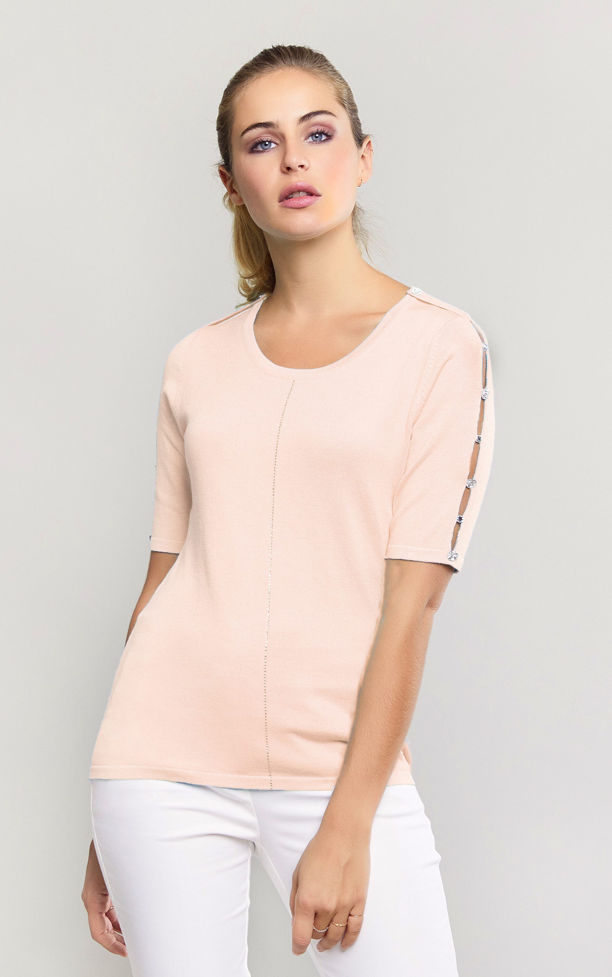 Passioni 3/4 Arm-Pullover mit Cut Outs günstig online kaufen