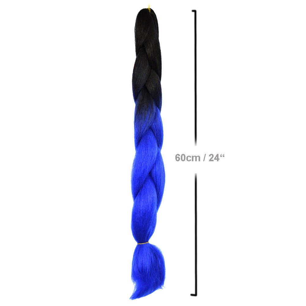 Zöpfe im Braids Jumbo Schwarz-Blau BRAIDS! Pack Flechthaar MyBraids 2-farbig Kunsthaar-Extension 3er YOUR 19-BY